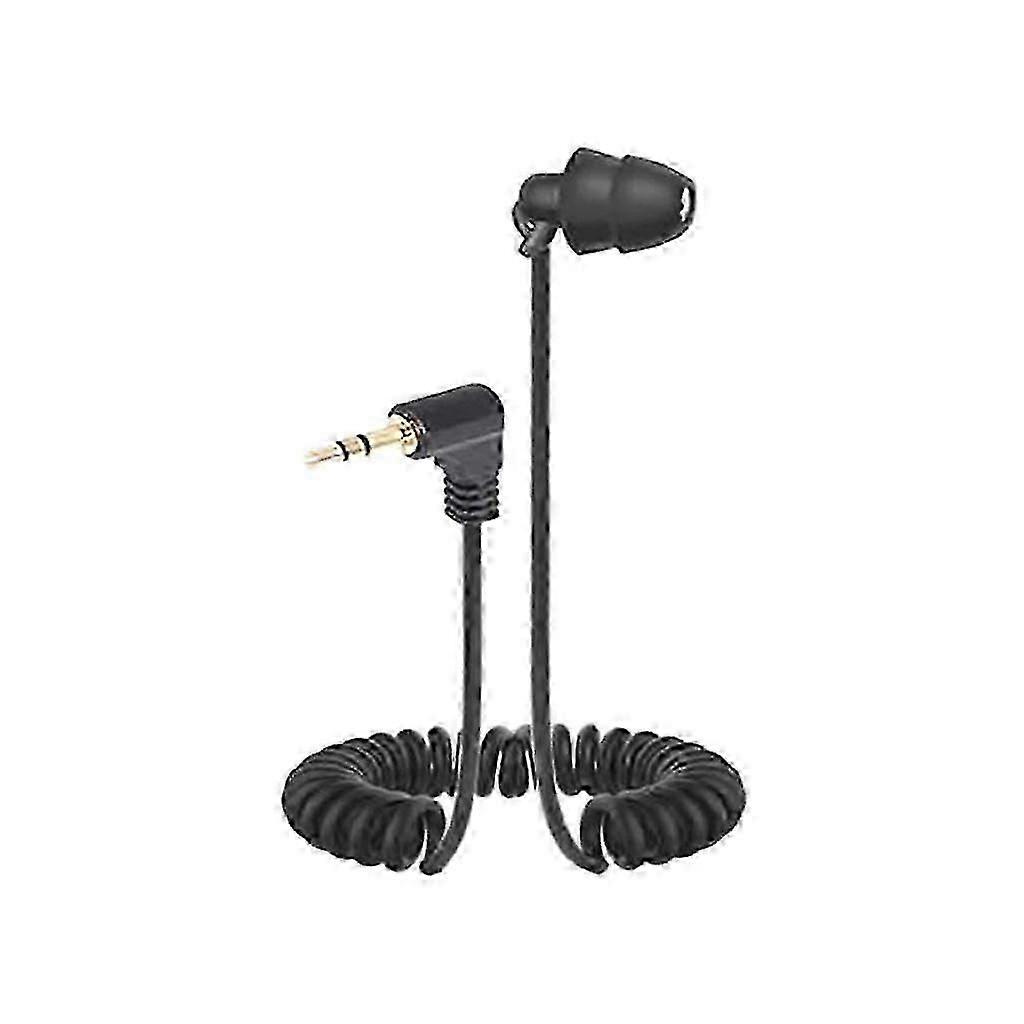 3.5mm Single Side In Ear Earphone Universal Spring Earbud Coiled Headset for Mobile Phone Tablet PC Computer MP3 Player