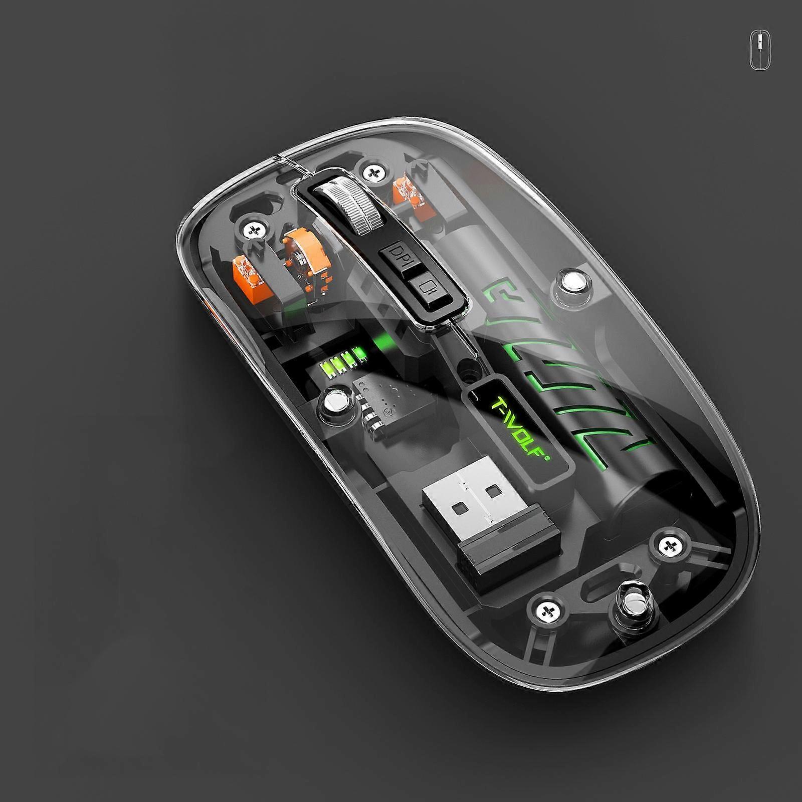 T-WOLF X11 Transparent Wireless Mouse Dual Mode