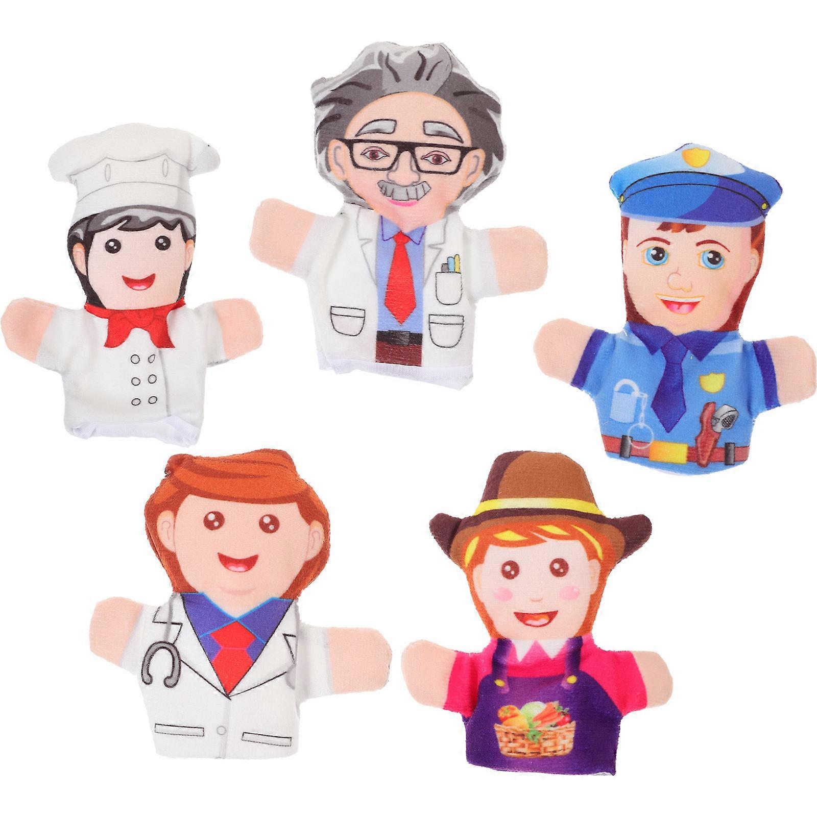 Children Finger Puppets 5Pcs Educational Toy for Occupations Development Parties Interactive Play Assorted Color