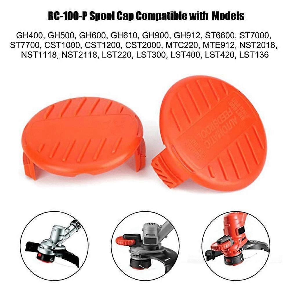 RC-100-P Spool Cap Covers and Spring for BLACK+DECKER AFS Trimmer