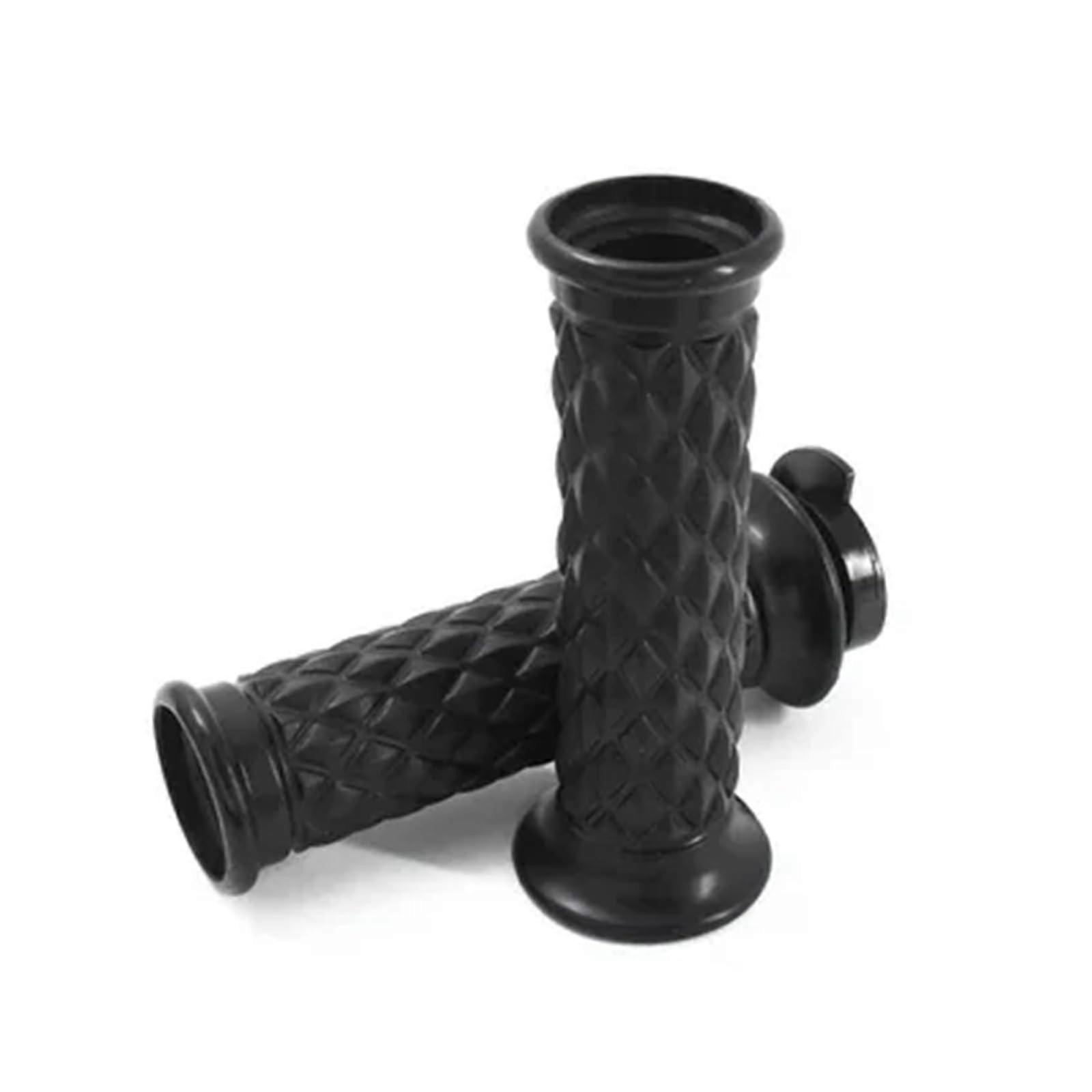Motorcycle Grips 7/8 Inch 22mm Anti Slip Rubber Handle Bar Grips With Balance Block Vintage Style 1