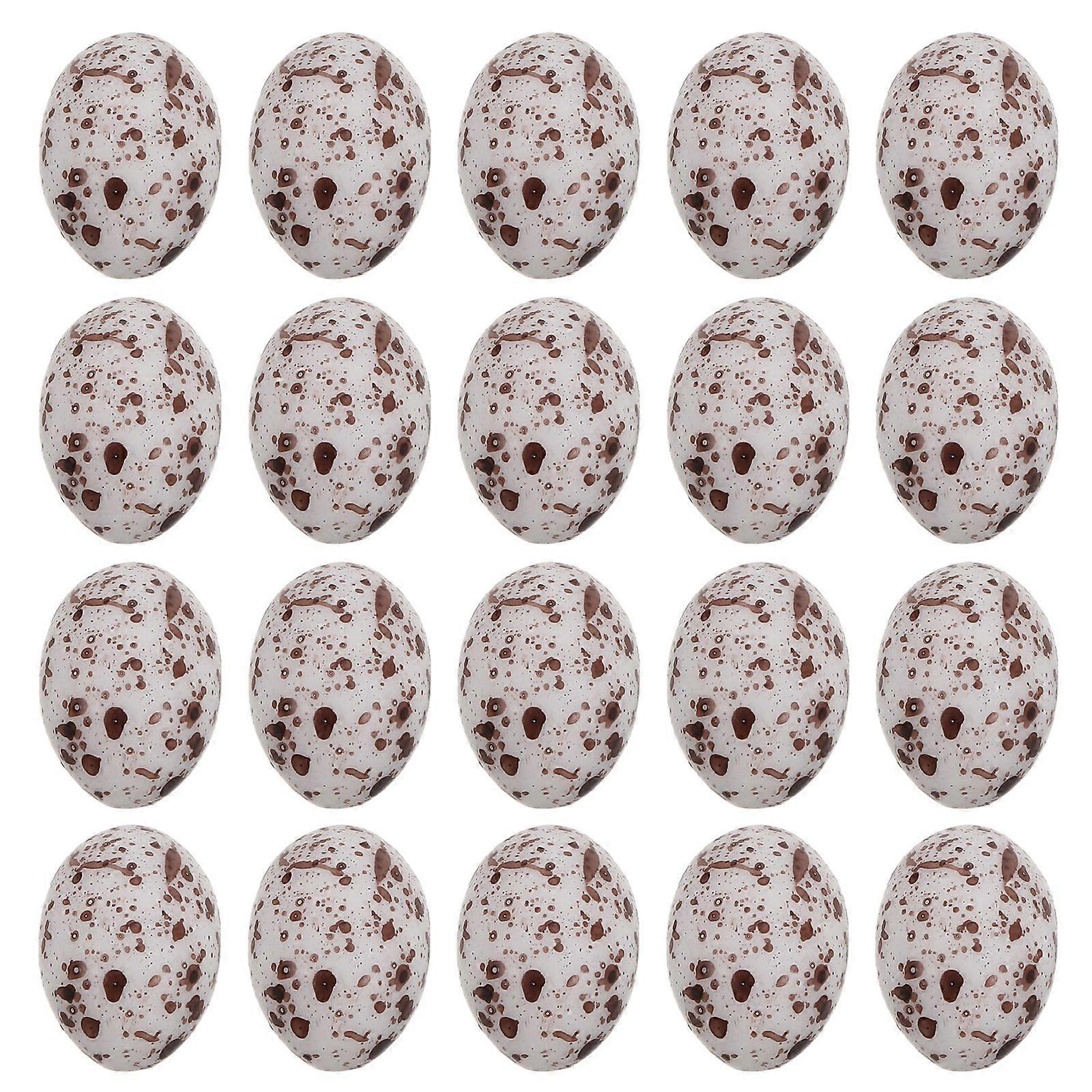 20pcs Small Things Plastic Figures Mini Eggs Figures Plastic Quail Mini Things Quail Egg Desk Ornament