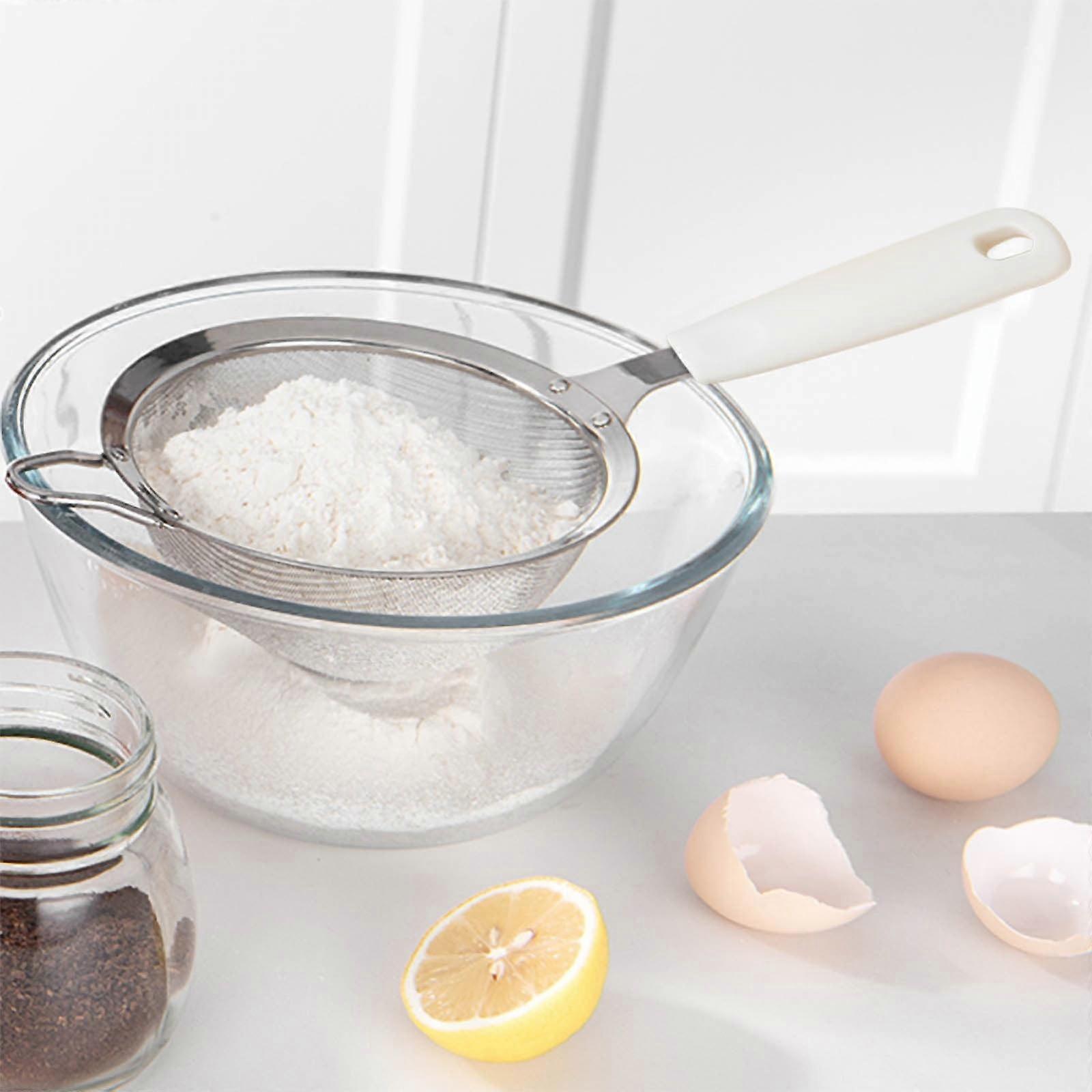 karymi Stainless Steel Flour Sieve Handheld Household Double Layer Mesh Filter Sieve Baking Tool,Baking Essentials for Home Bakery Deals