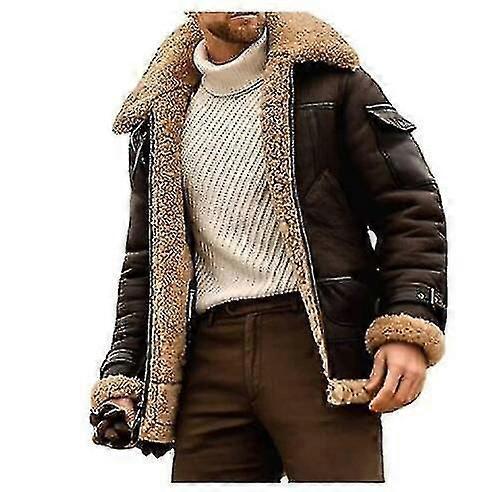 Slim Fit Shearling Flying Leather Aviator Jacket