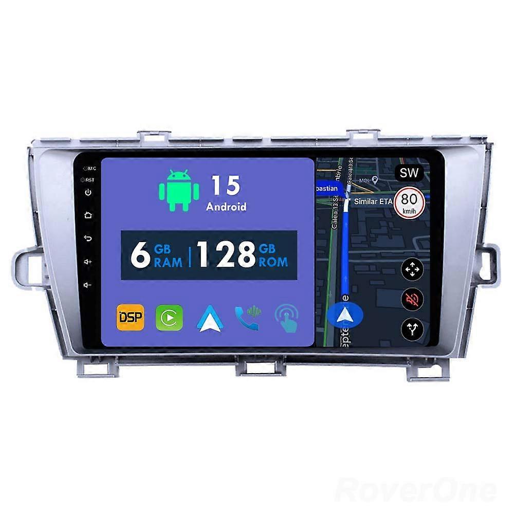 Car Radio 6G+128G CarPlay GPS Navigation Head Unit for Toyota Prius XW30 2009 - 2015 Android Auto Bluetooth Stereo Touch Screen