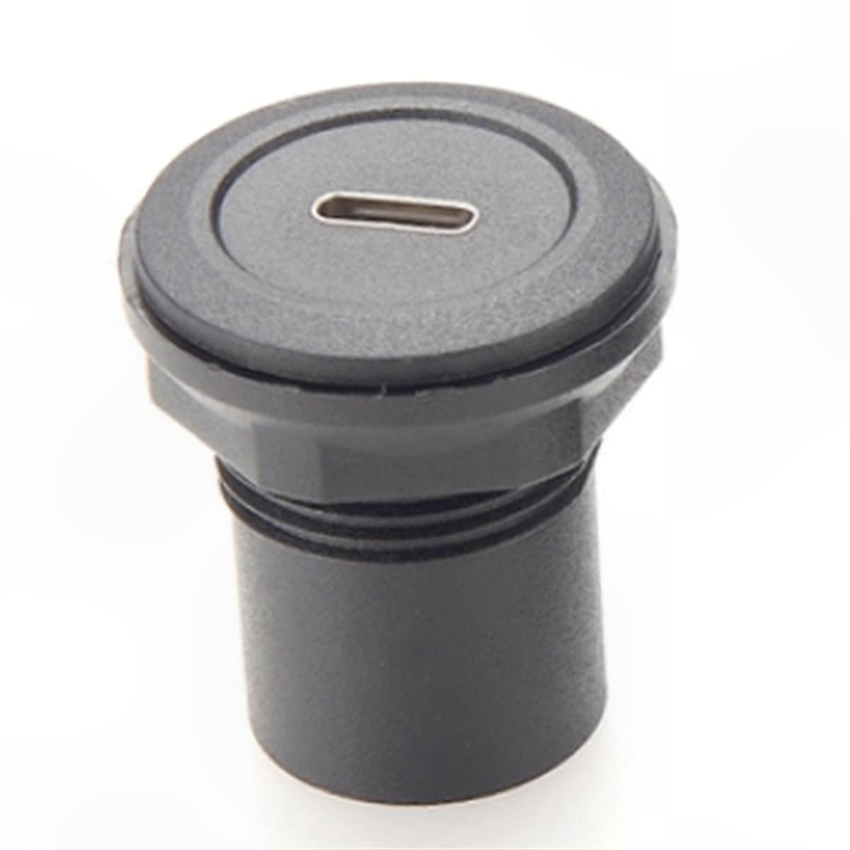 22mm USB-C Panel Mount Adapter, USB-C to USB-C Round Connector