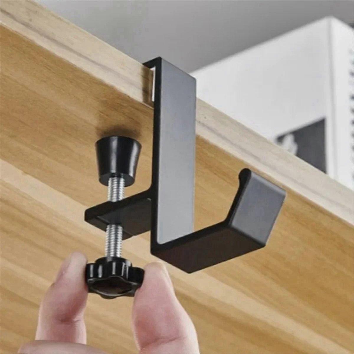 5 Pcs Single-Layer Locking Table Hook Student Bag Hook Black