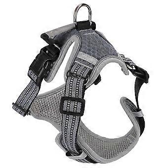Pet Harness Adjustable Breathable Mesh Explosion Proof Pet Vest Harness for Outdoor Activity Night W