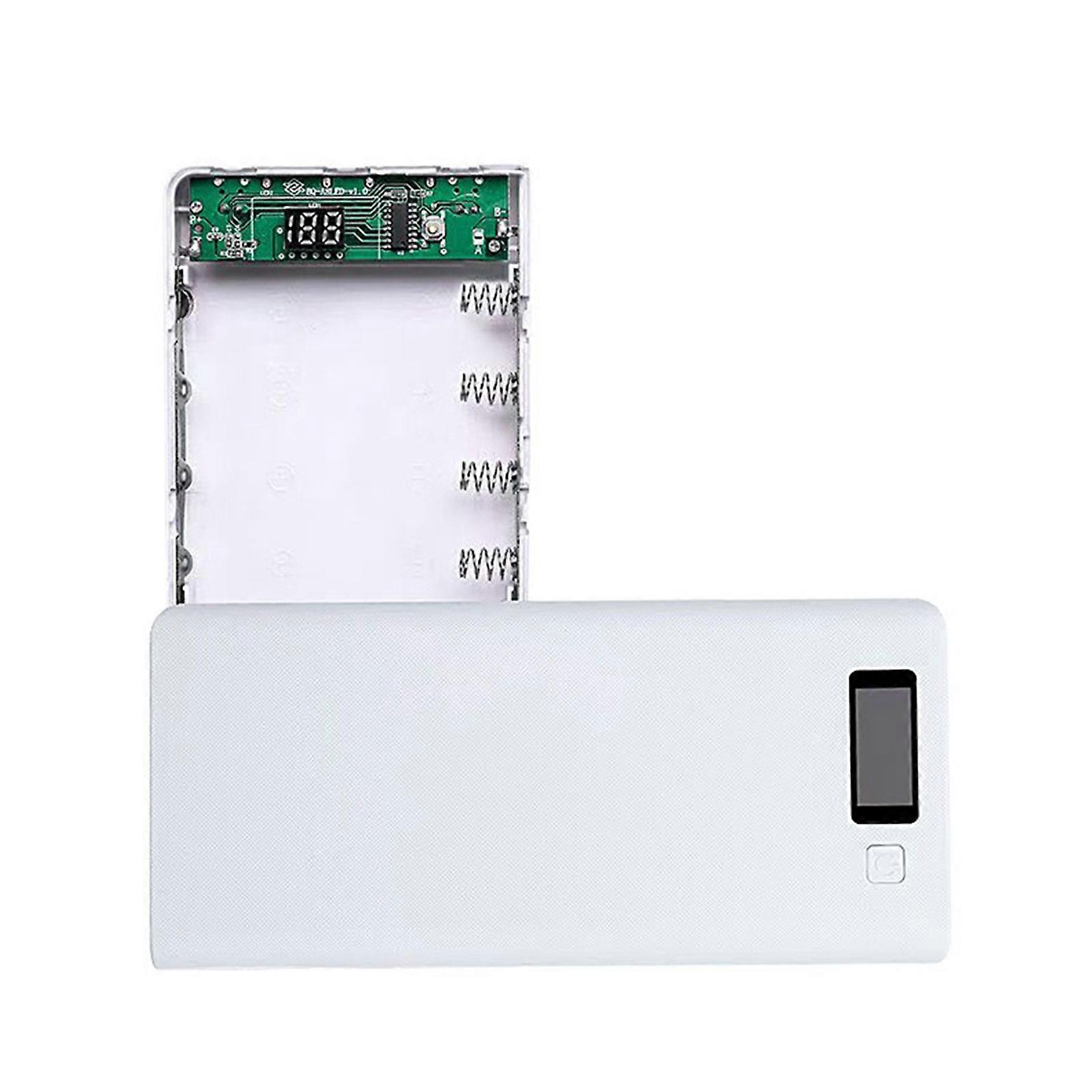 8Bay 18650 Battery Case Container PowerBank Frame AntiScratch ABS Construction Shell Easy Battery Replacement Systems  White
