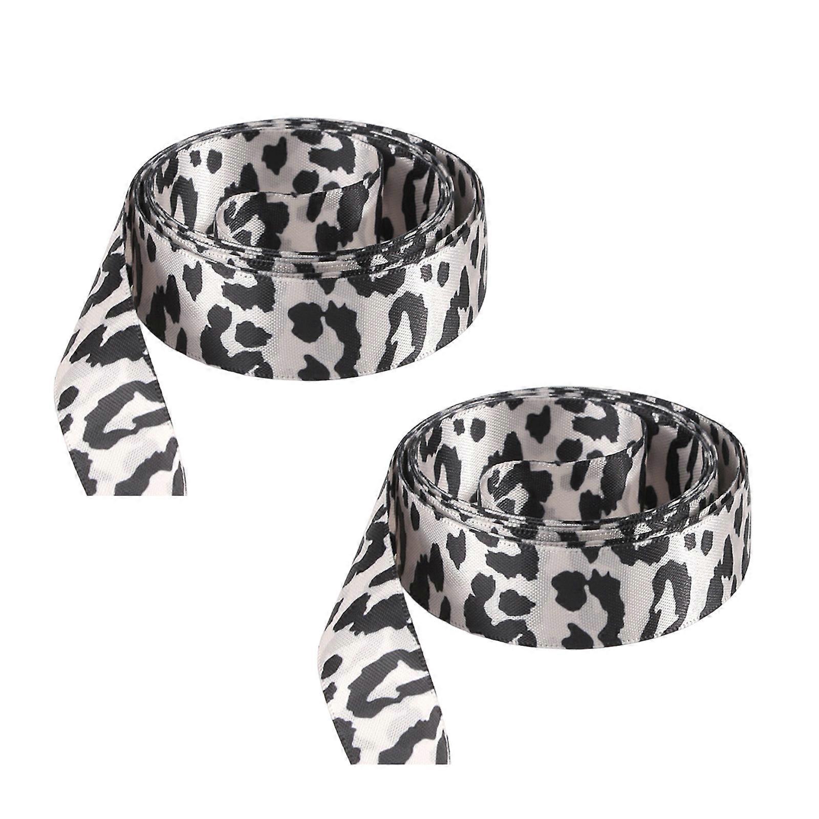 Thin Flat Leopard Pattern Satins Shoe Strings For Women's Footwear Shoe Laces Suitable For Sneakers Boots Replacement  White and black pant