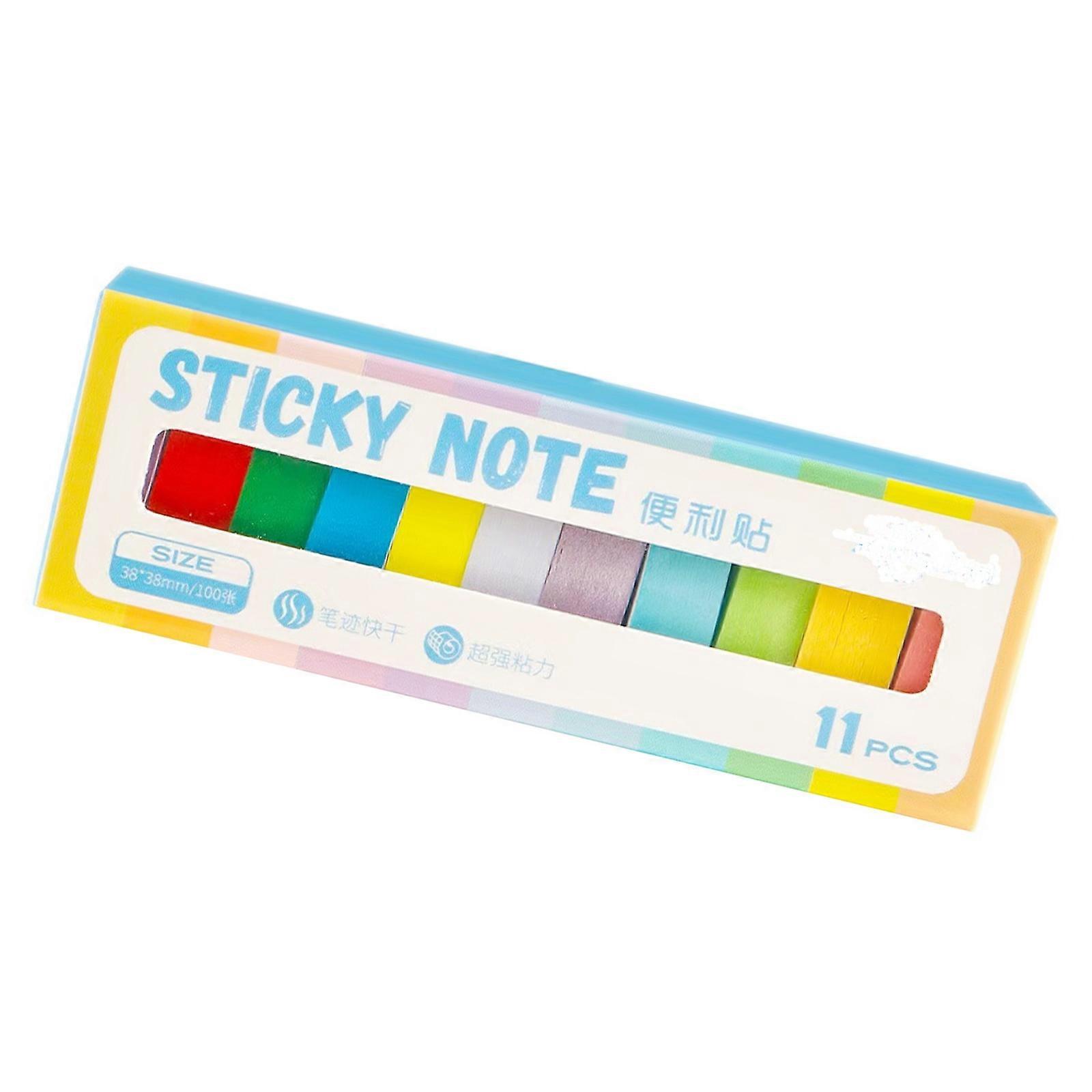 11 Pcs Stickier Notes Adhesive Memos Pad Coloured Index Tabs Colorful Notepads School Supplies for Student Teacher Multicolor
