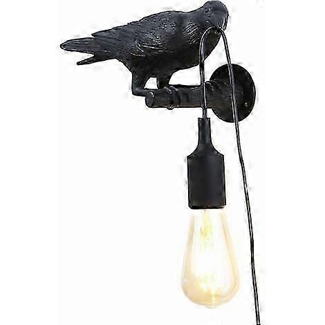 Bird Design Resin Wall Light - Black