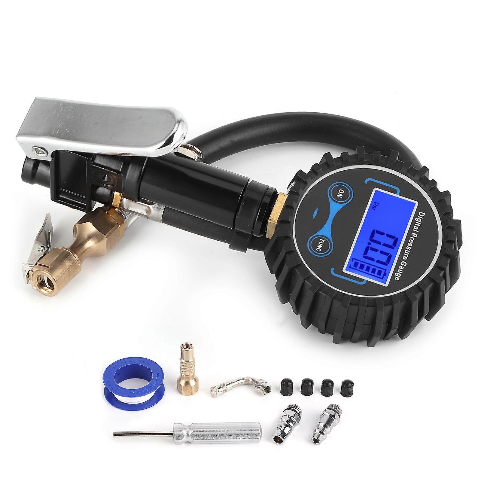 LED tire inflator with 200PSI range for car and motorcycle
