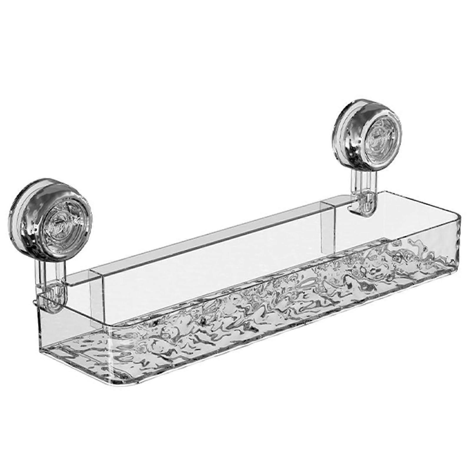 NoDrill Bathroom Suction Storage Box, Corrugated Shower Shelf, HeavyDuty Shower Caddy With Strong Suction Cups