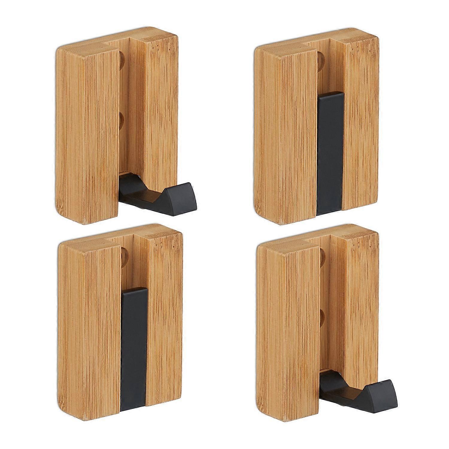 Uppfällbara väggkrokar set, bambu, platsbesparande design