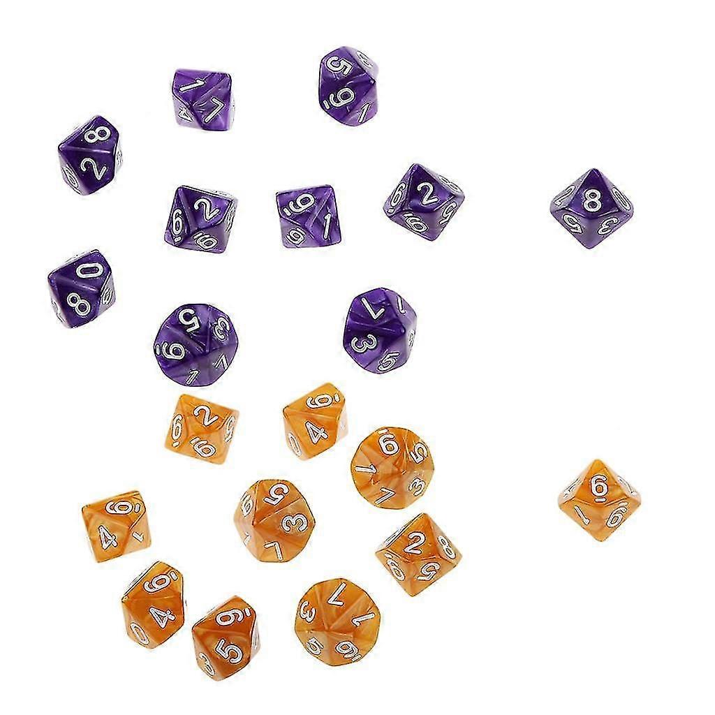 20 قطعة من عشرة جوانب النرد D10 لعب D&d آر بي جي ألعاب الحزب النرد