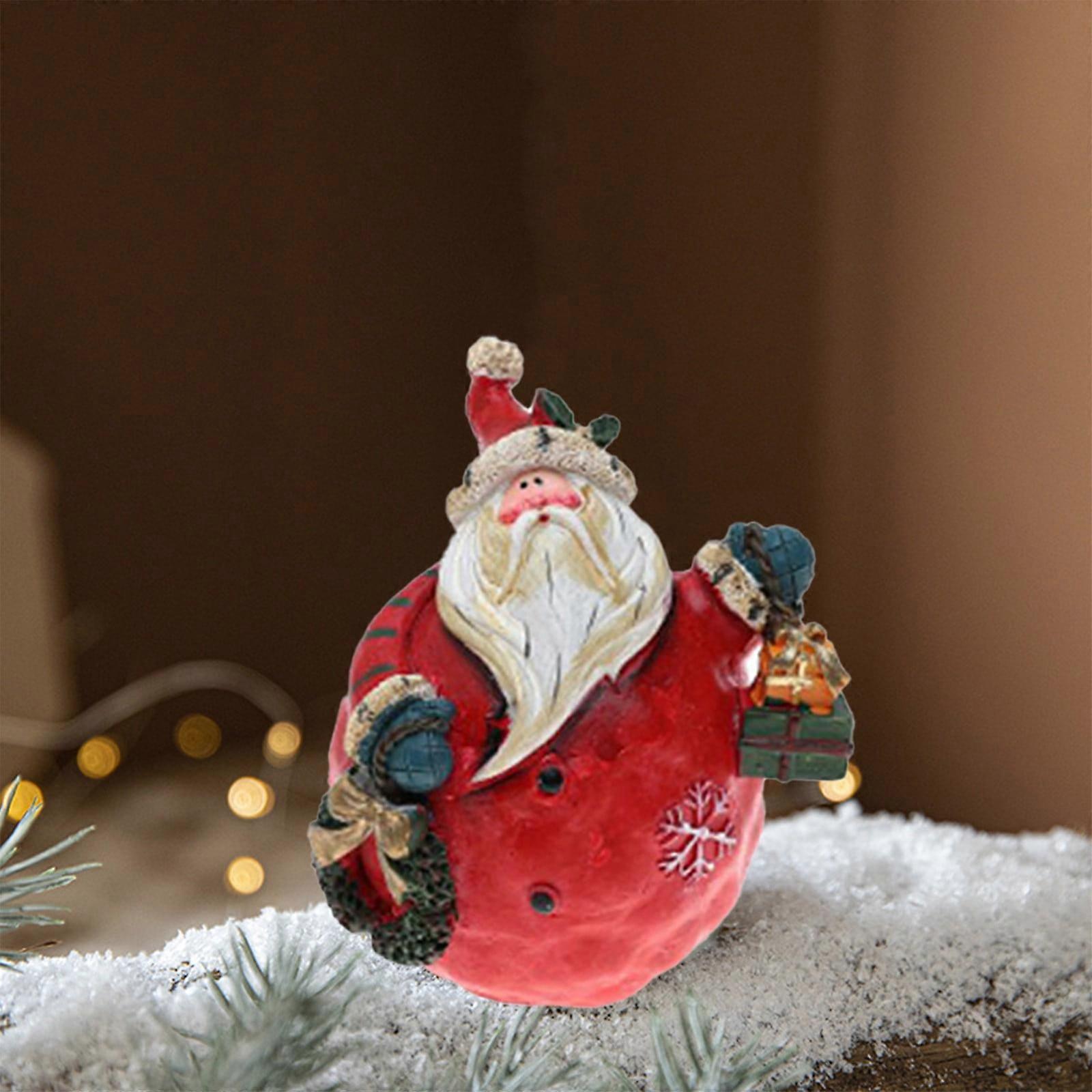 Fankiway Christmas Tree Decorations, Christmas Tree Decorative Desktop Painted Resin Ornaments Christmas Decorations Scene Layout Props