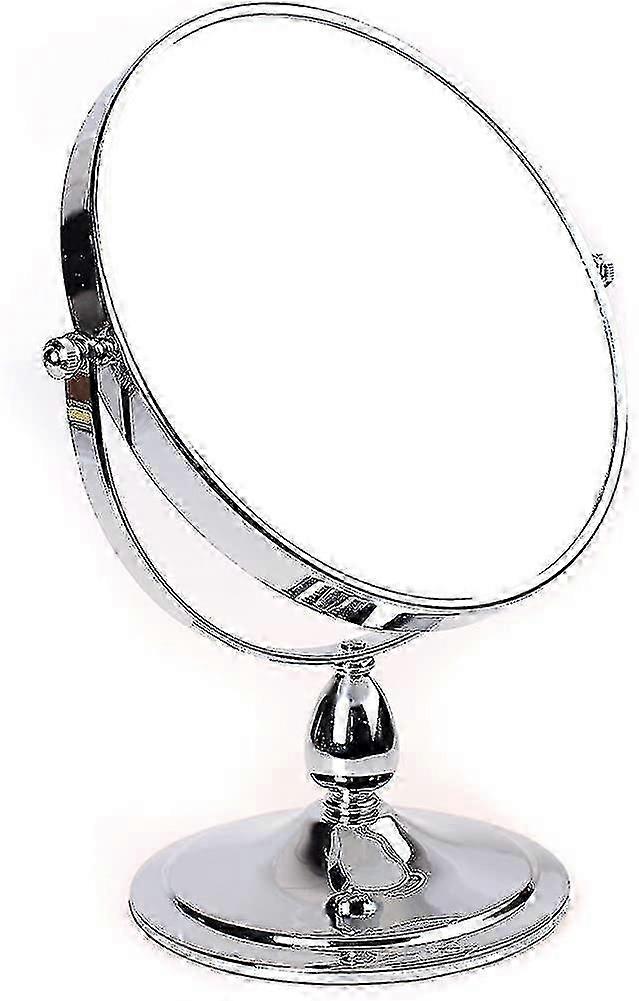 360 Rotatable 7x Magnification Standing Makeup Mirror with 20 cm Diameter for Shaving and Beauty