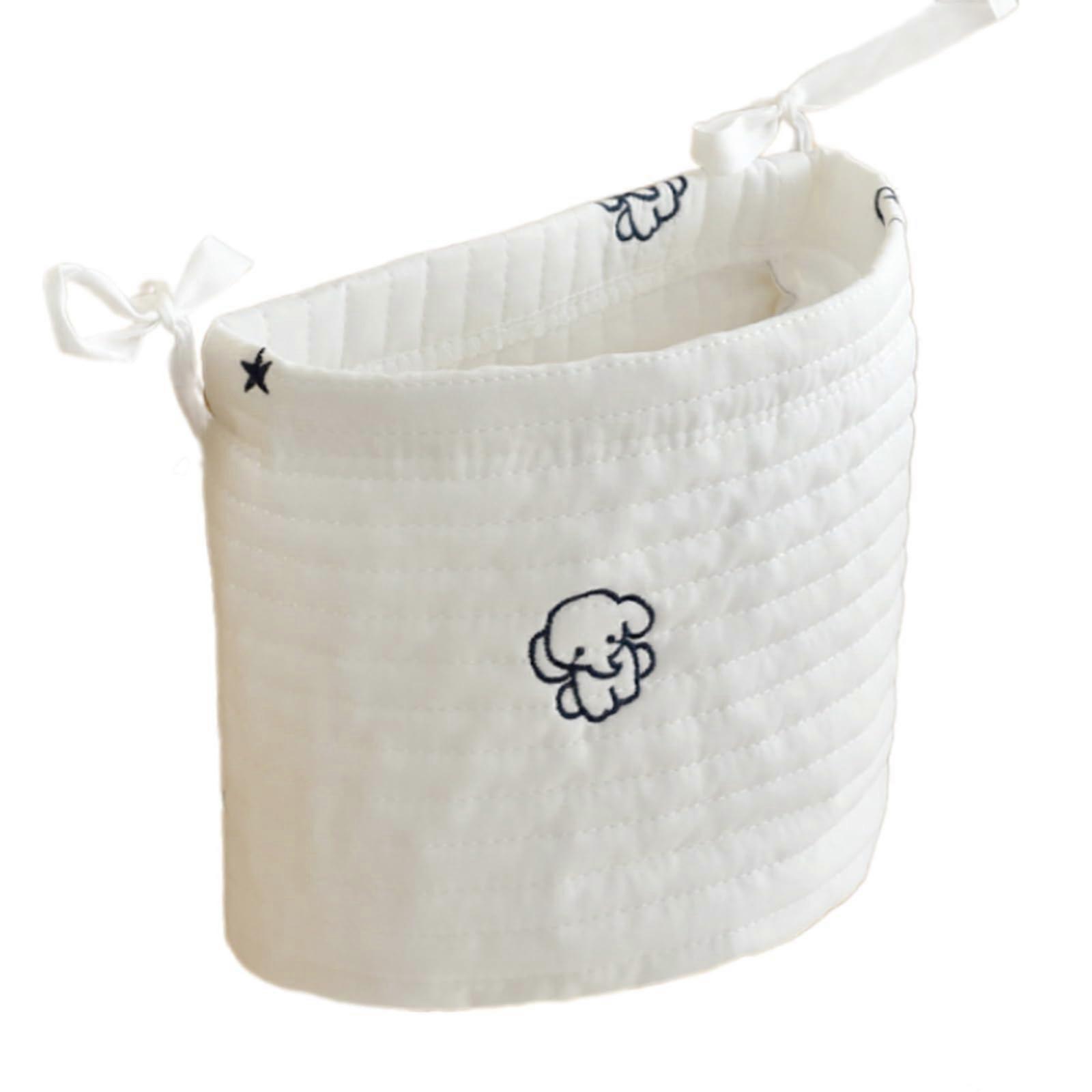 Nursery Hanging Storage Bag  Baby Cot Organizer, Bottle And Toy Storage, SpaceSaving, Soft Fabric, Fits Most Cribs