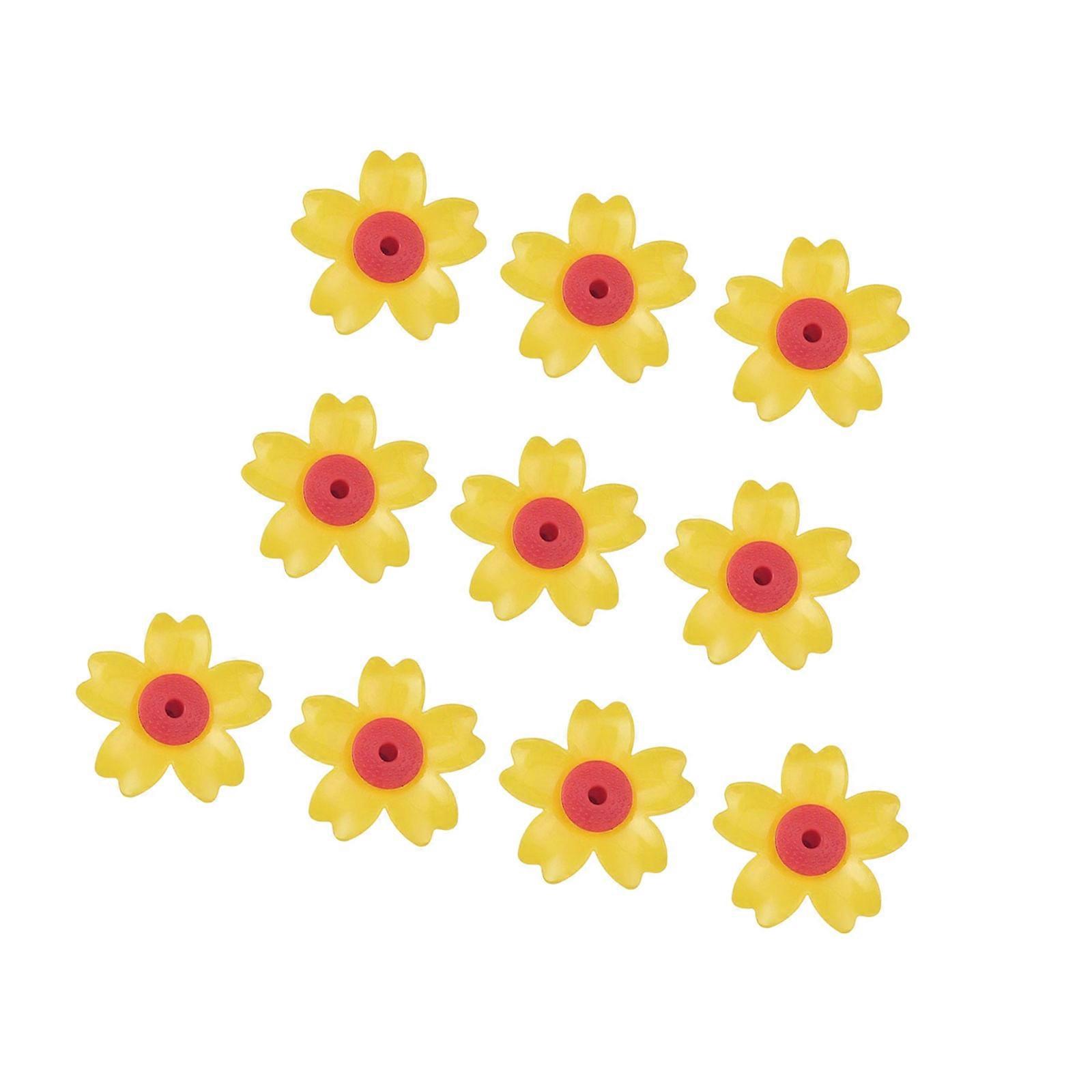 Rotatable Flower Inserts For Bird Feeders Durability Feeding Port Covers With Natural Flower Simulation Multicolor