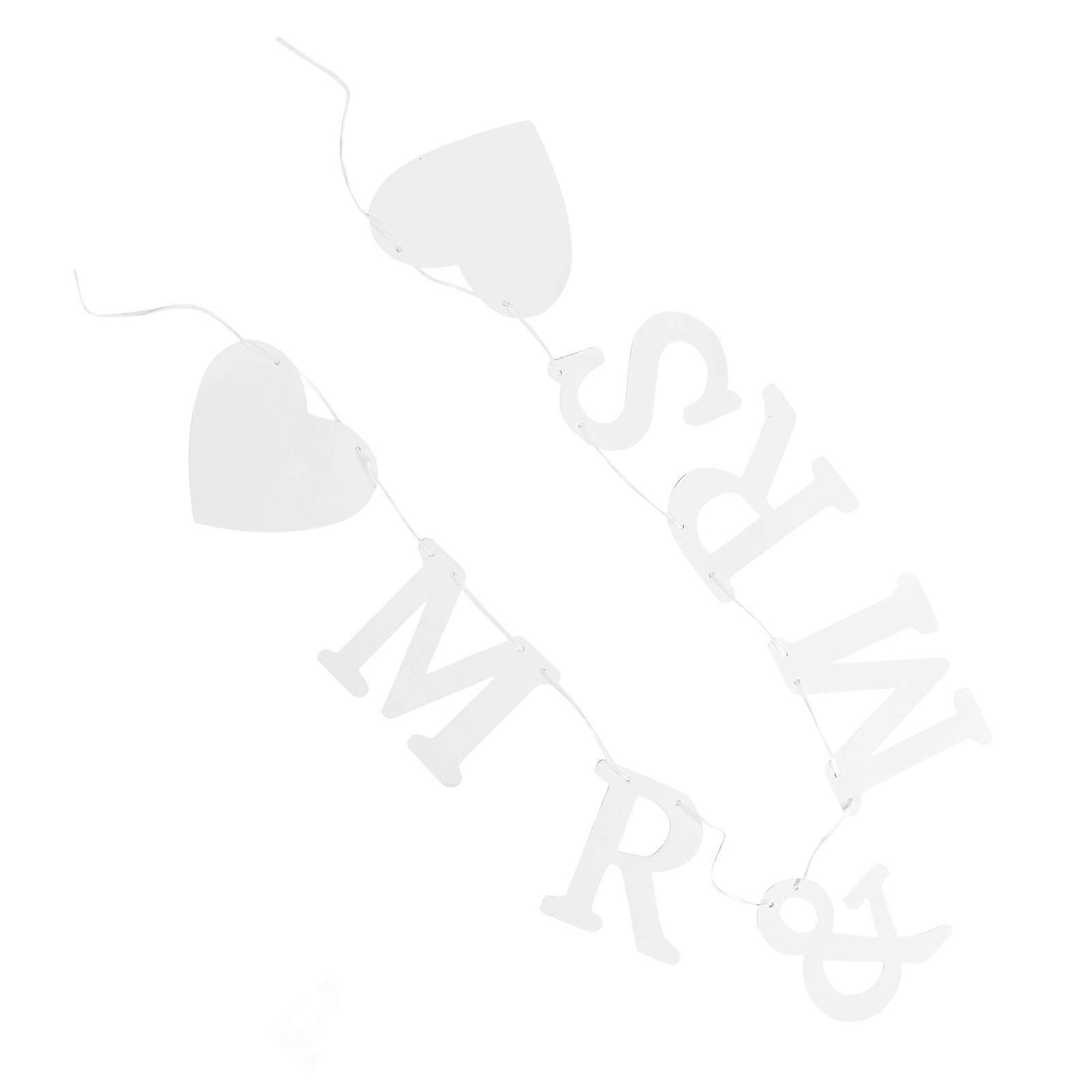 White Wedding Banner Couples Shower Decor for Engagement