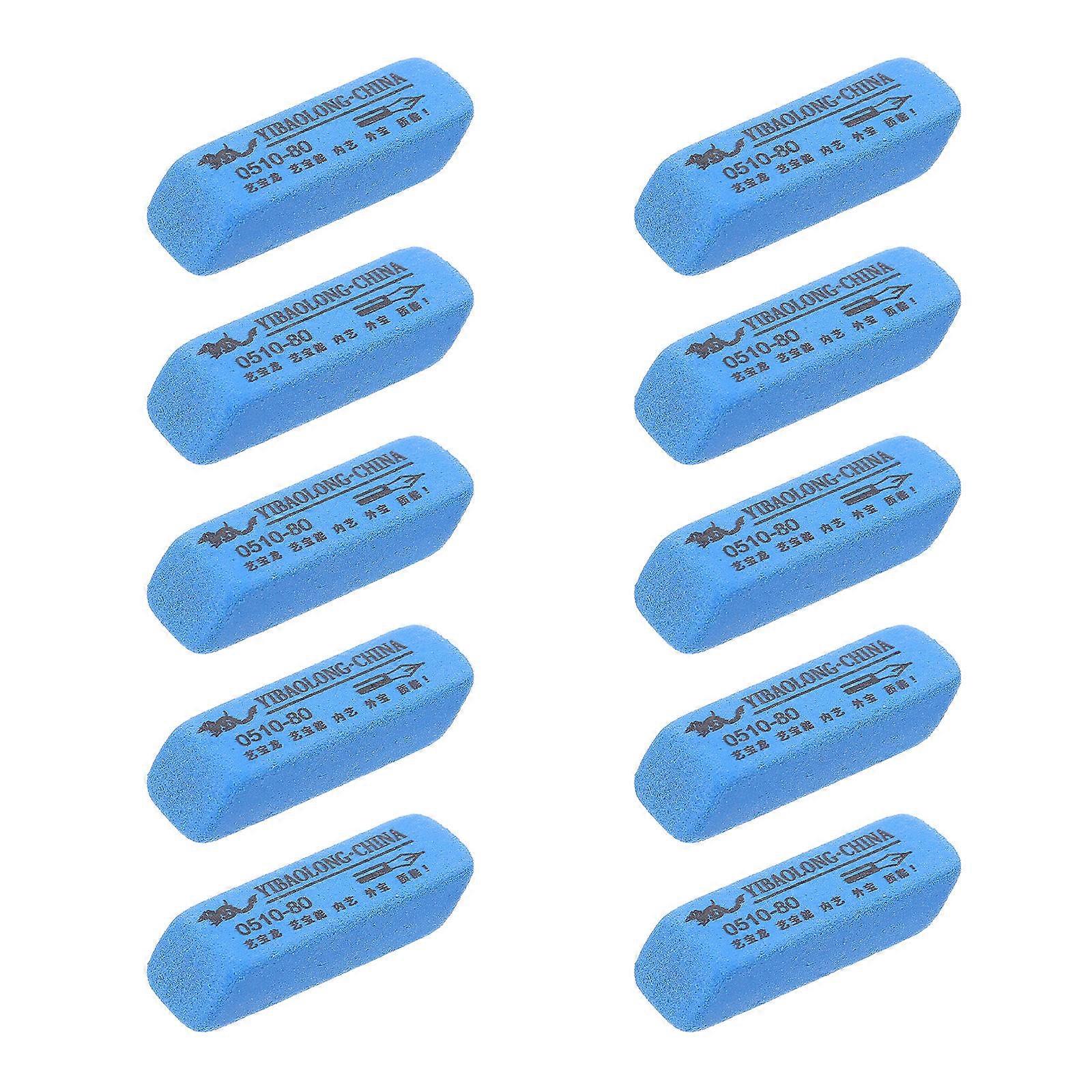 10pcs Durable Fret Erasers for Guitar Strings Fret Polishing Cleaner Blue Random Style
