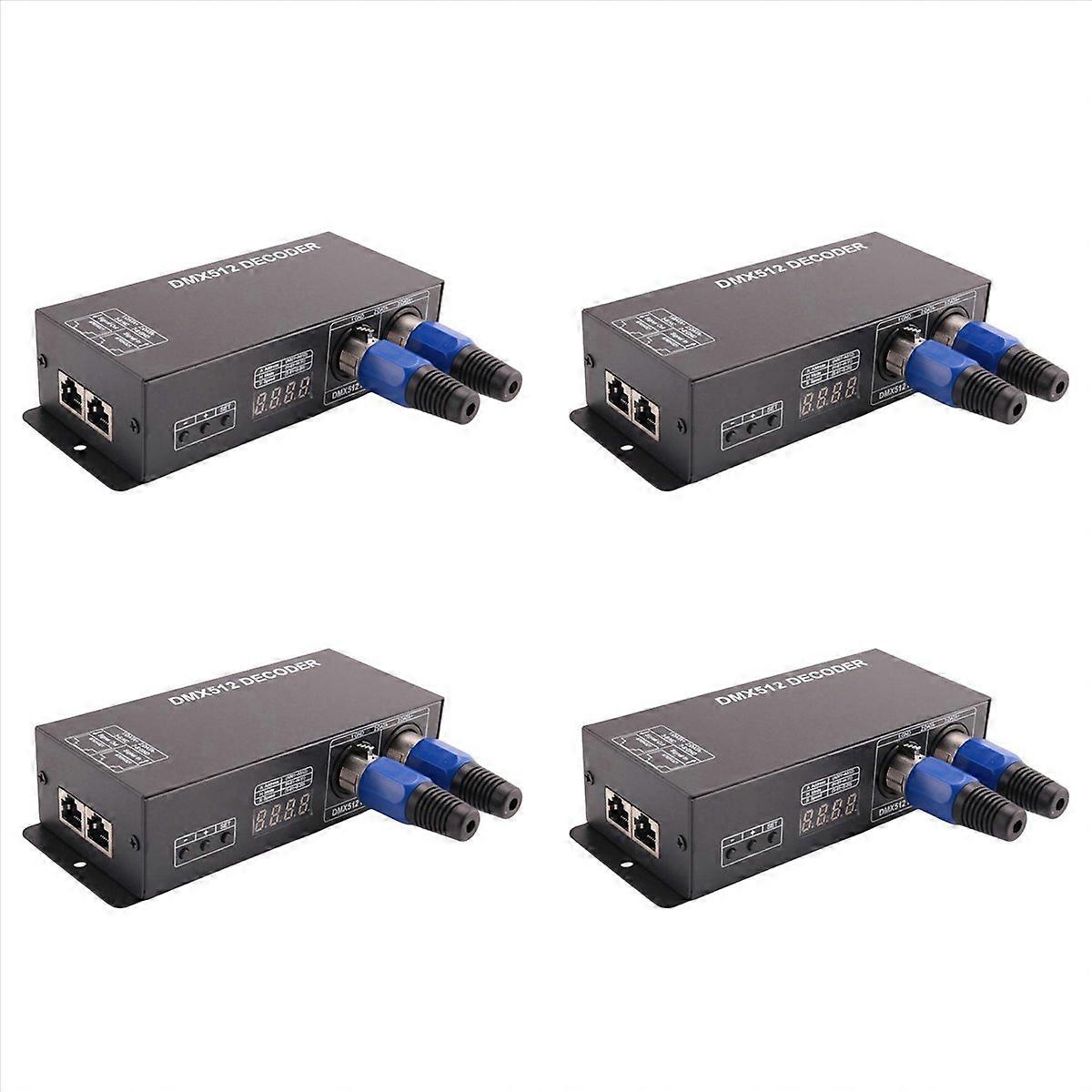 4X 512 Digital Display Decoder,Dimming Driver Dmx512 Controller for LED Rgbw Tape Strip Light Rj45 C