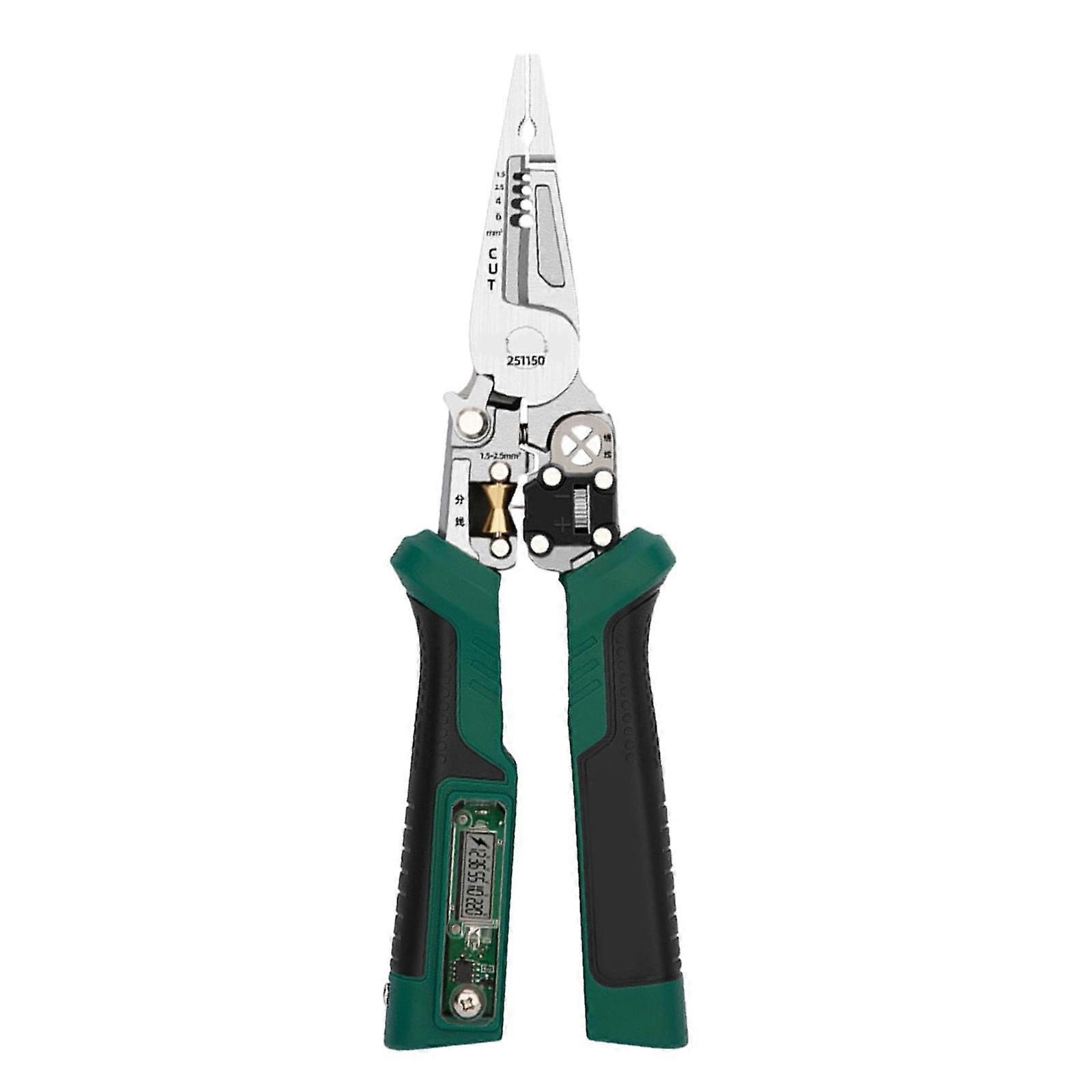 Wire Stripper Manual Wiring Tool Ergonomic with Digital Display Cable Cutter