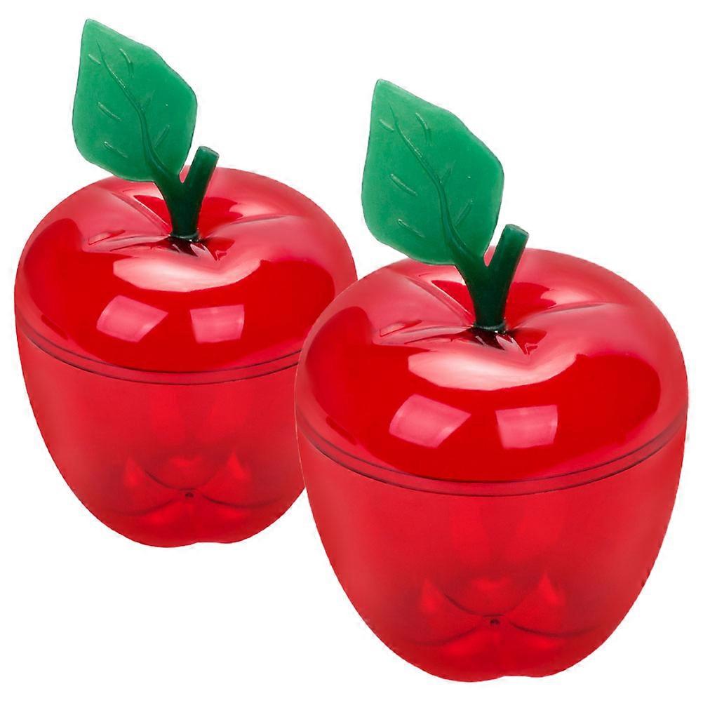 Apple Candy Jar Red Plastic Container for 2Pcs Holiday Use