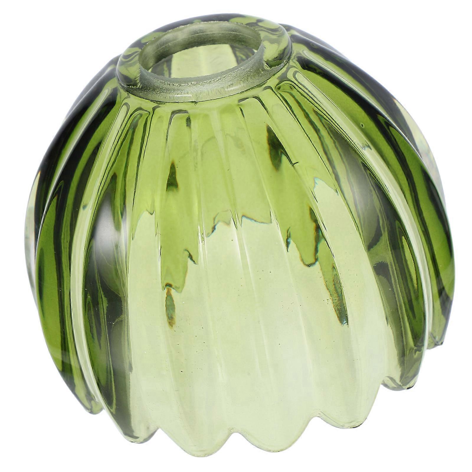 Green Glass Pendant Light Shade for Kitchen Use Unique Pumpkin Design