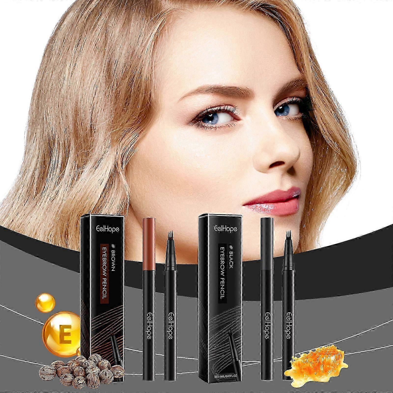 Eelhope Four-Prong Eyebrow Pencil For Wild Eyebrow Shaping Is Exquisite, Easy To Handle, Does Not Smudge, And Naturally Shapes The Eyebrow