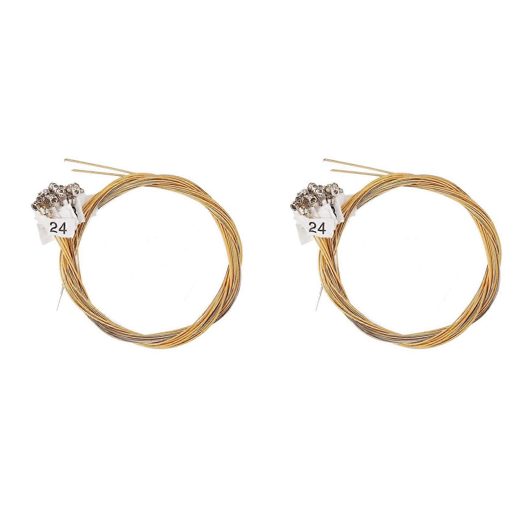 2X 24 Strings Replacement Metal String for Lyre Harp, Replacement Strings, Brighter and More Durable,24Strings