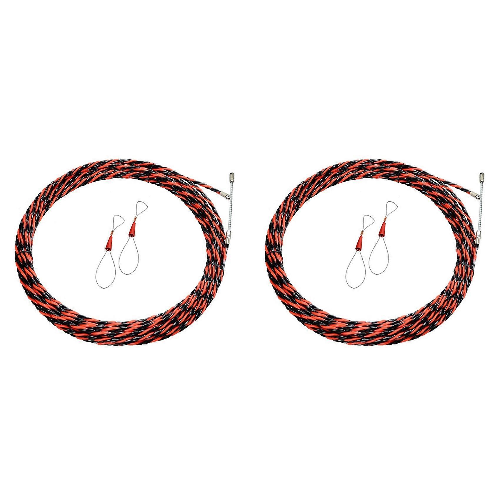2X Electrical Threader Lead Tool 25M Cable Wire Guide Three-Strand Wall Threader Cable Stringer with Two Tighteners