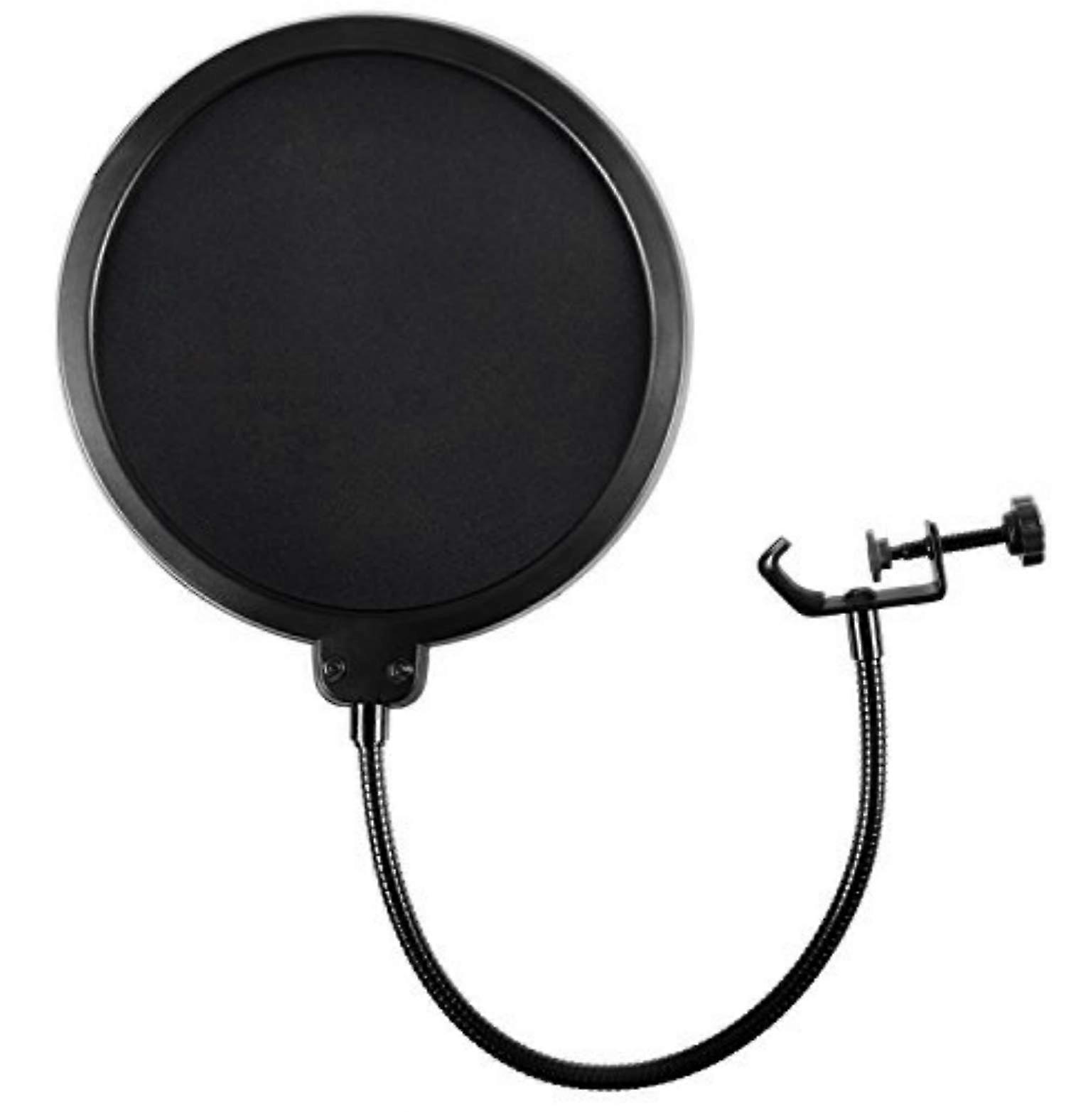 Dual Layer Microphone Pop Filter with 360° Flexible Gooseneck for Clear Studio Recording Sound