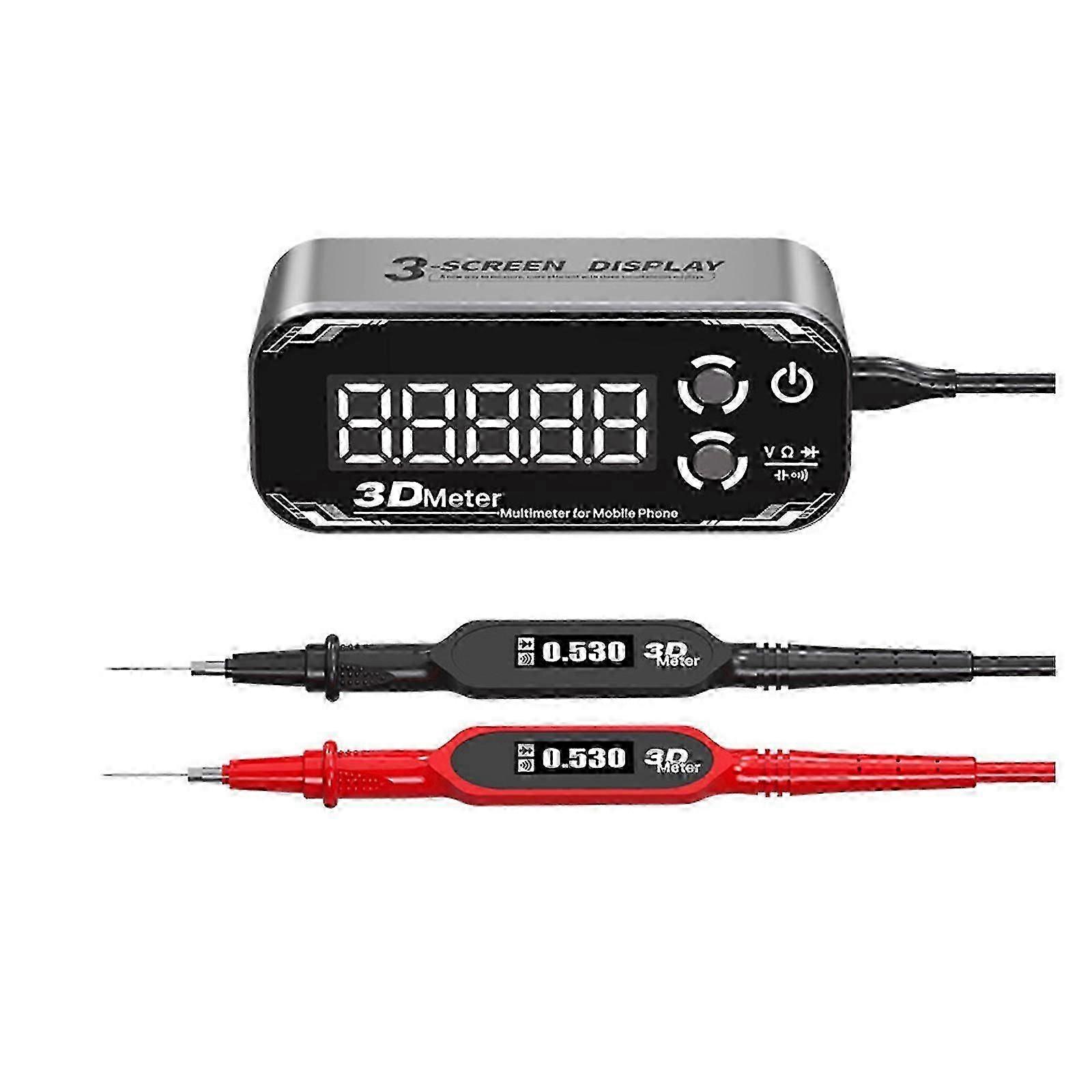 3 Screen Digital Tester PN Junction Resistance Capacitance Detection Gold Plating Probes Compatible Electronics