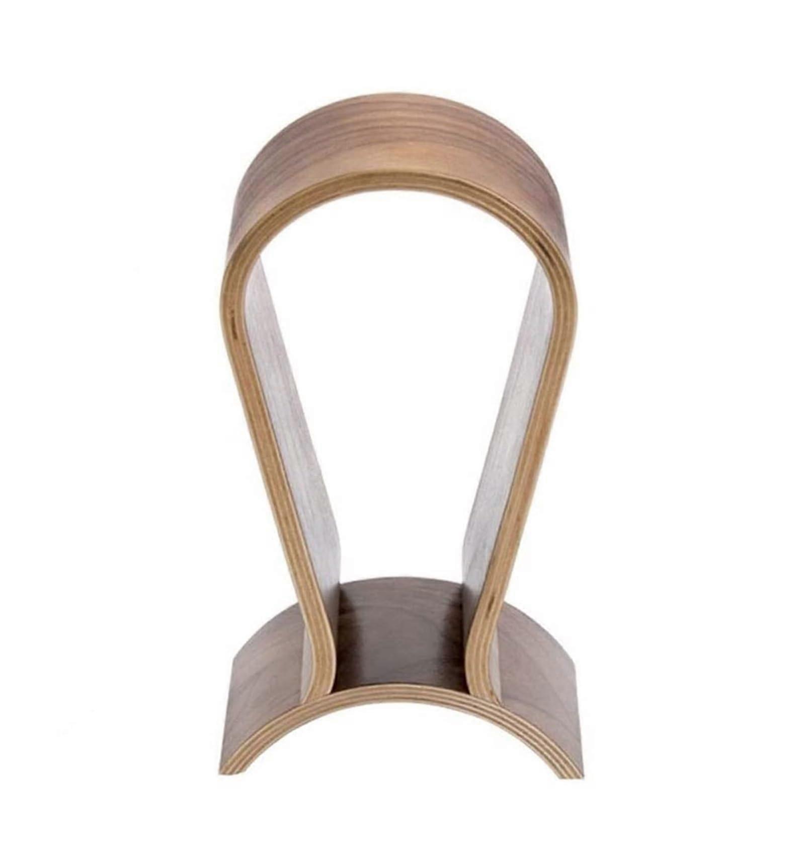 Walnut Wooden Headphone Stand with Stable NonSlip Base for Desk Display and Storage