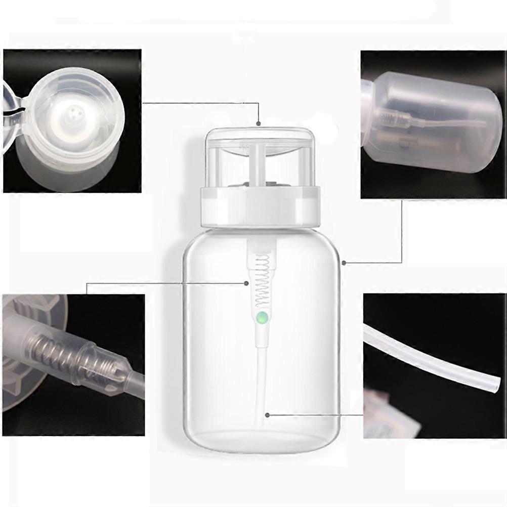 Nail Polish Remover Bottle Durable Pumping for Storage 2Pcs White Bottles