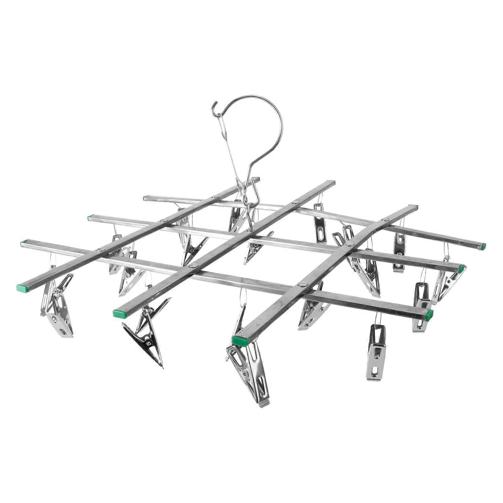 Drying Clothes Rack Stainless Steel Foldable Laundry Hanger for Socks 2Pcs