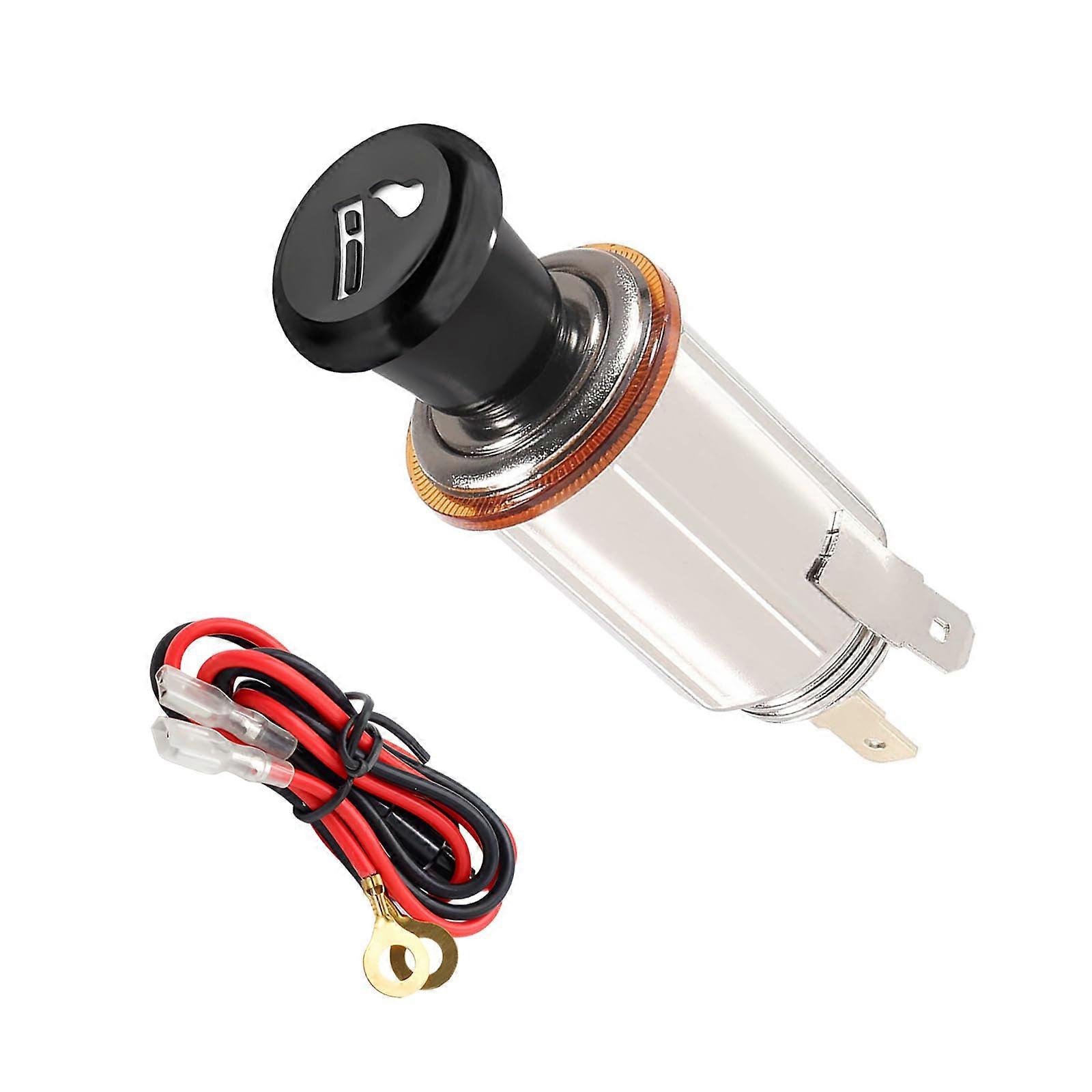 Car Cigarette Lighter 12V Socket with Cable, Quick Heating PopOut Plug for Car Truck SUV