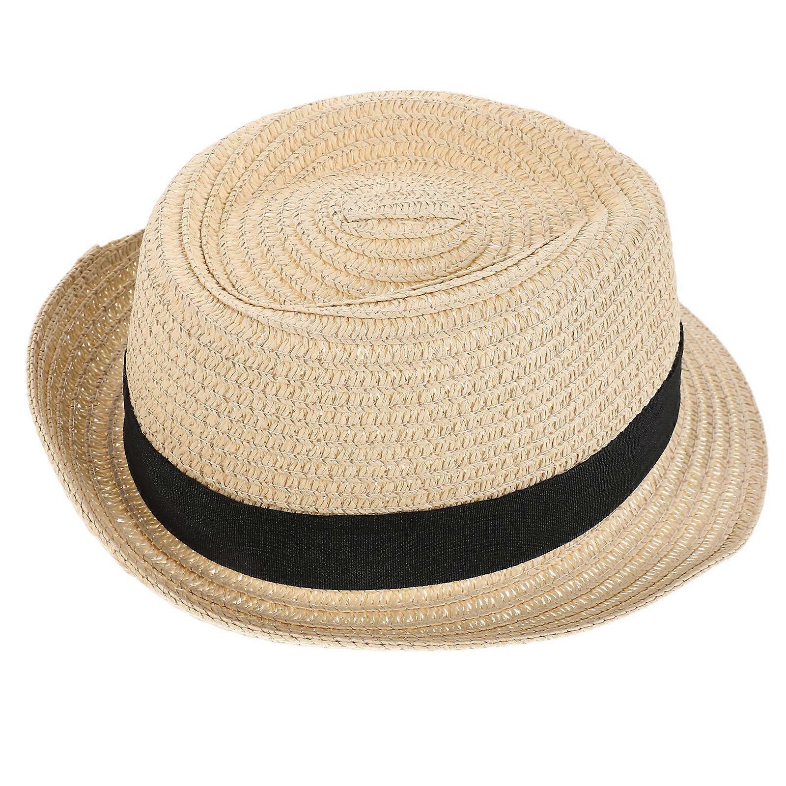 Toddler Boy Straw Hat Summer Sun Hat with Adjustable Strap for Outdoor Use
