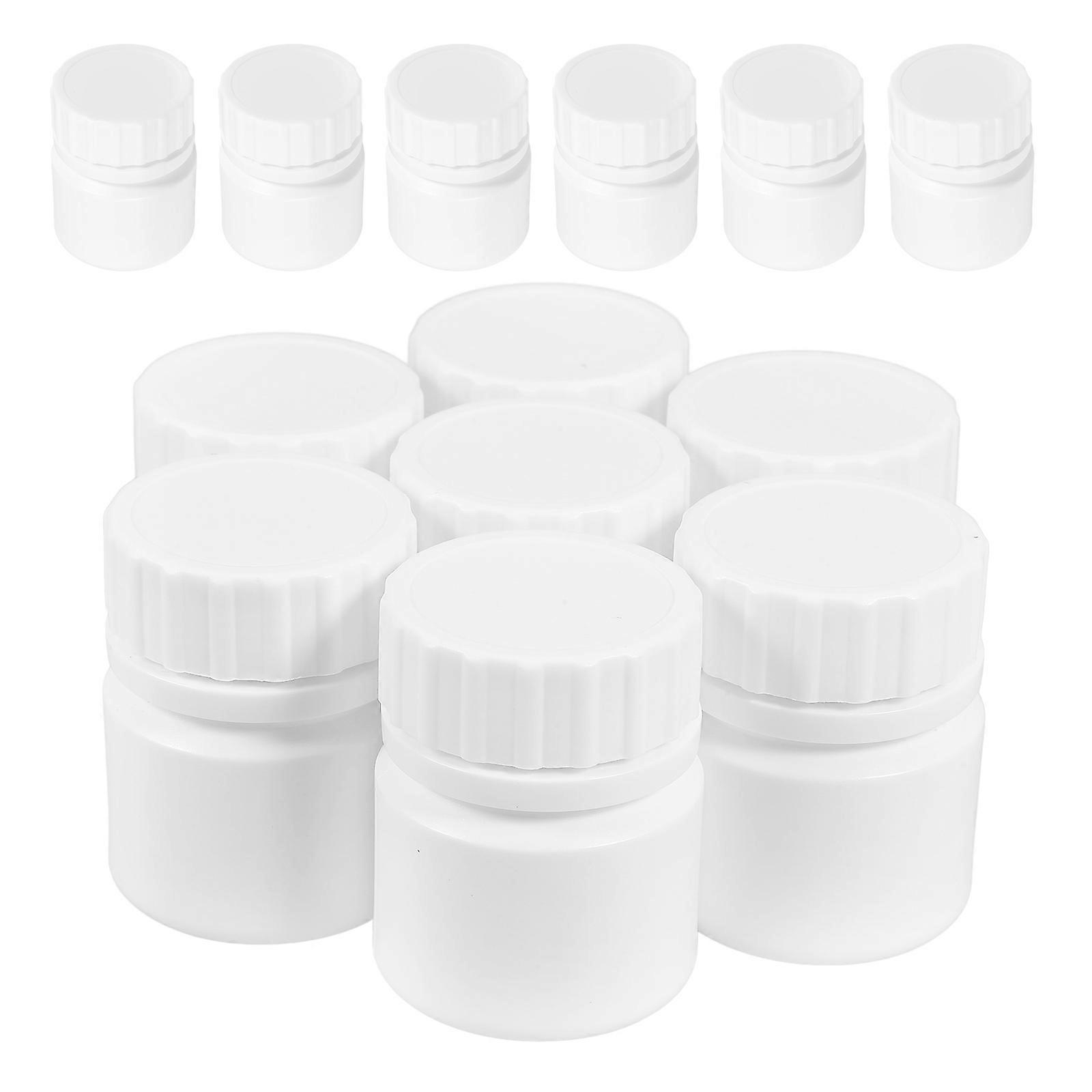 Medicine Bottle White Plastic for Storage 20Pcs Screw Cap Sample Bottle
