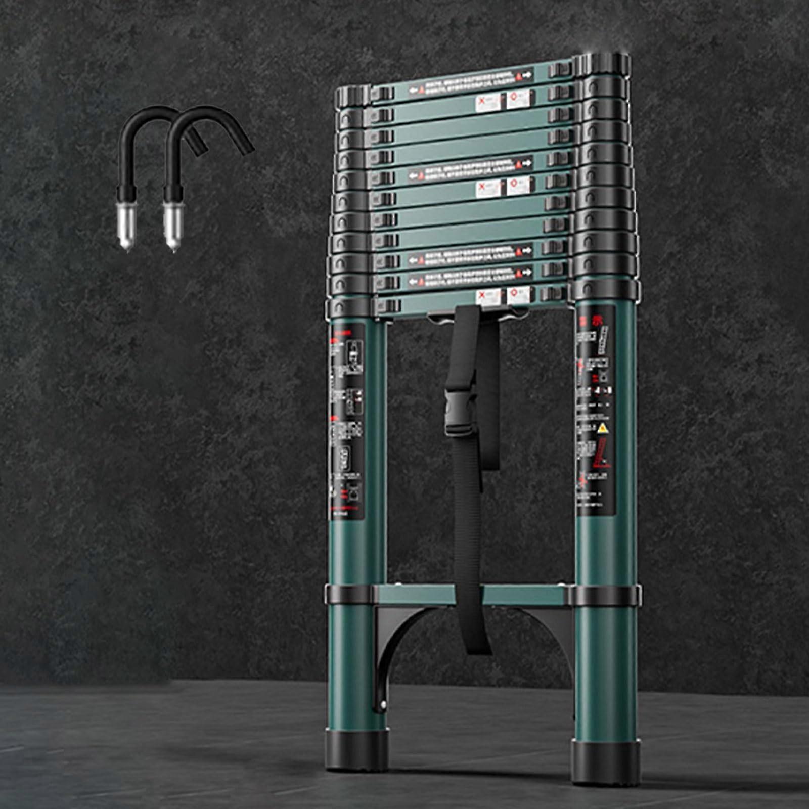 Loft Ladder Wall Mounted Folding Steel with NonSlip Steps and Triangular Frame 4.7m 330lbs