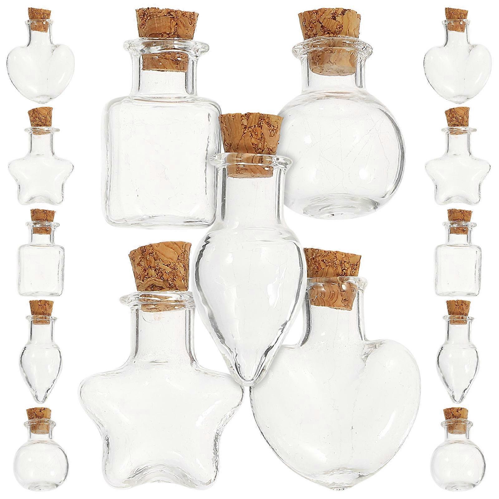 Glass Hanging Charm Multi-Function Wish 15Pcs Small Bottles