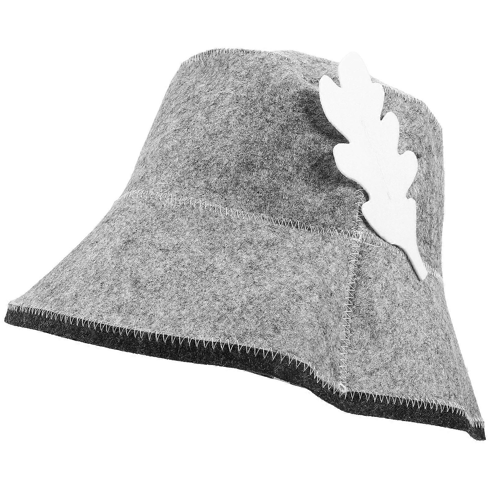 Grey Felt Sauna Hat for Decoration 1 Piece Comfortable Sauna Accessory