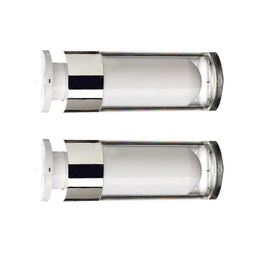 White True Vacuum Bottle Acrylic for Storage 2Pcs Cosmetic Use