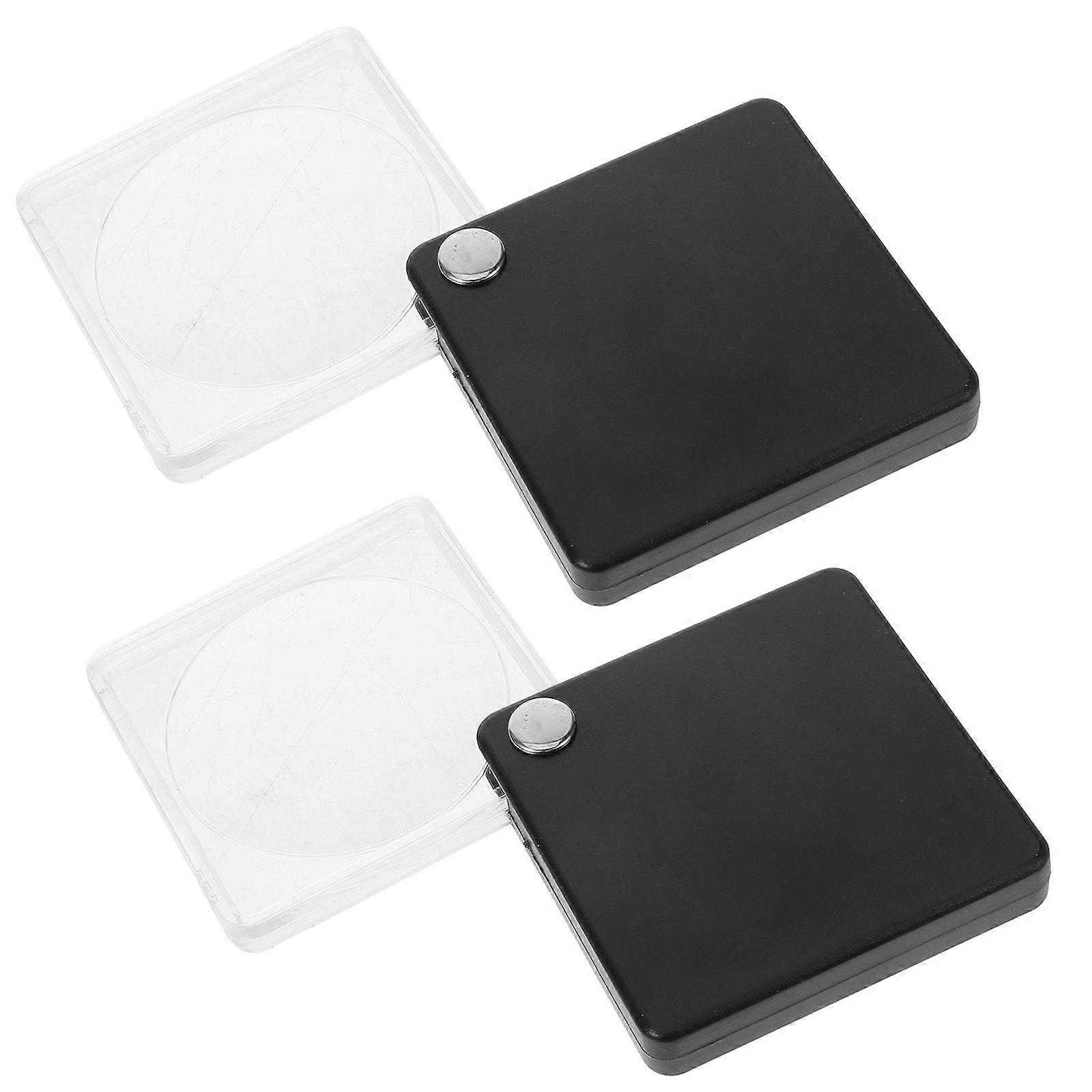 2Pcs Square Magnifier Portable for Jewelry Repairing Multi-Function Tool