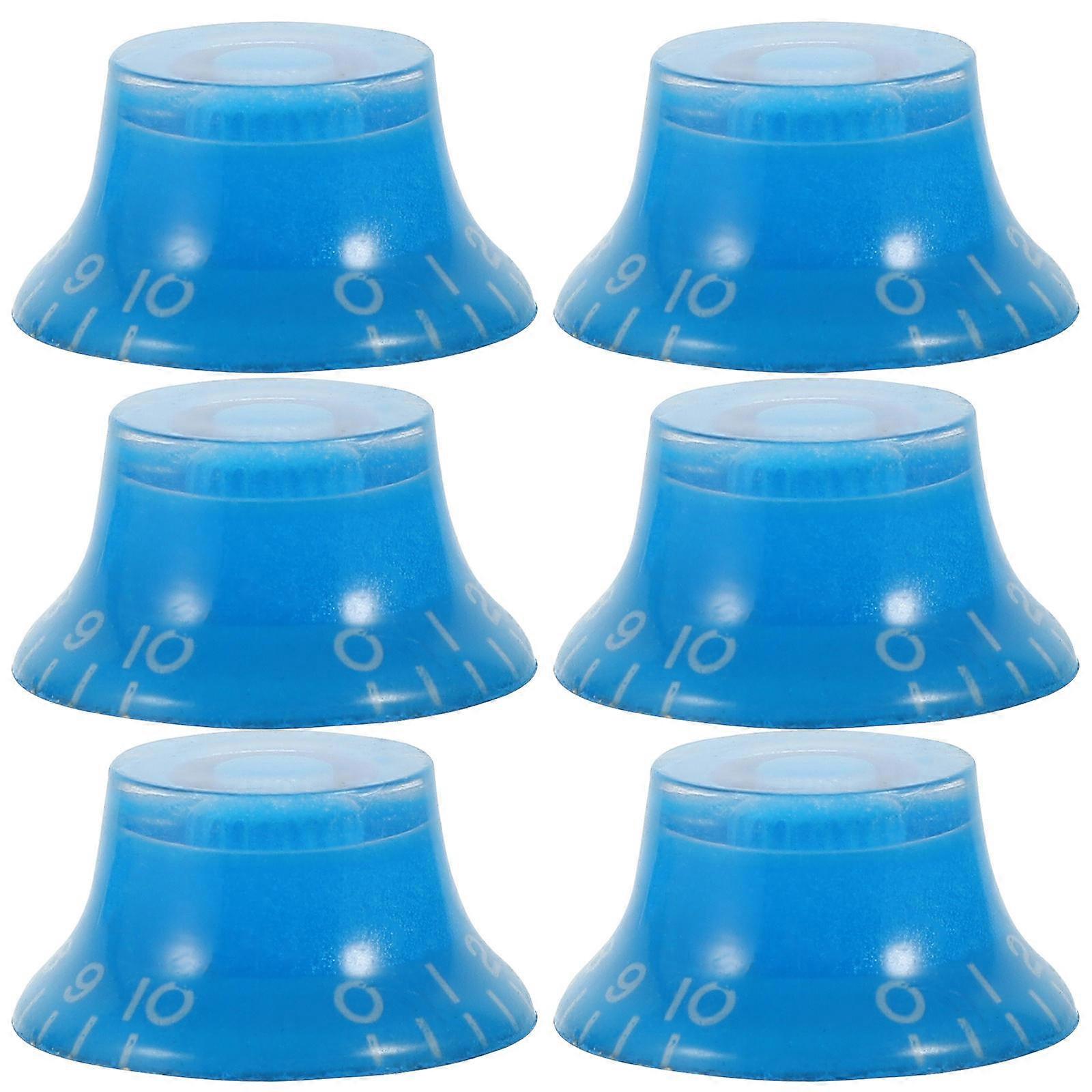Electric Guitar Volume Knobs Potentiometer Knob for Instrument Blue 6Pcs