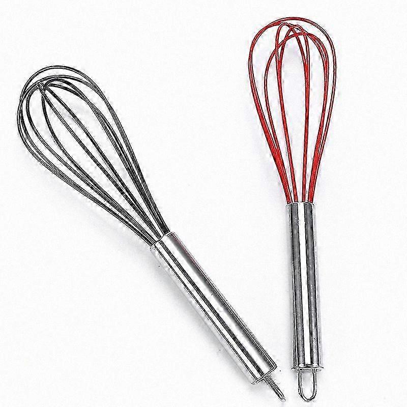 2-Piece Egg Beater Set, Kitchen Utensils, Cooking Tools (Black & Red)
