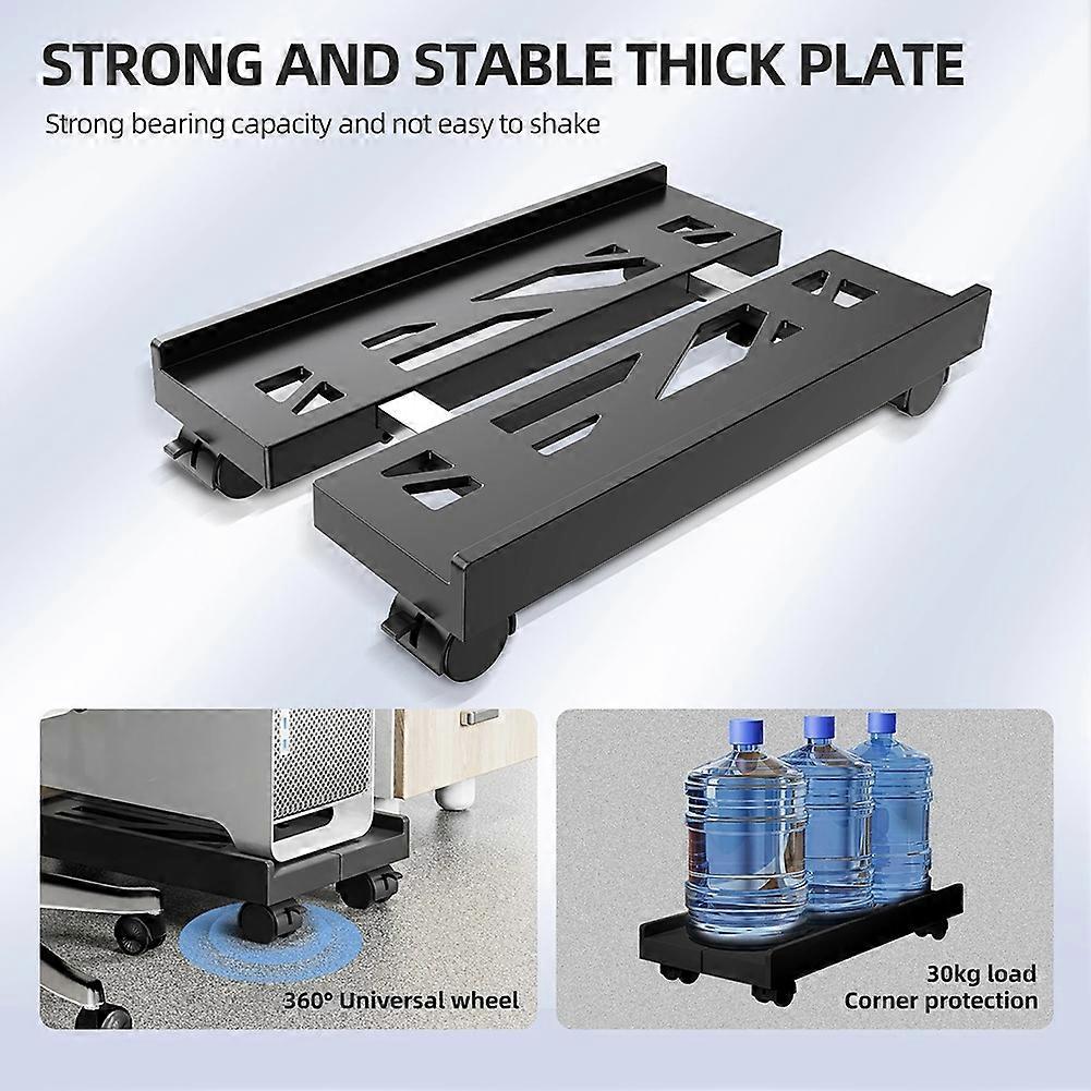 Adjustable Mobile PC Tower Stand with Wheels Under Desk CPU Holder Adjustable Stable Mobile Computer Host Stand