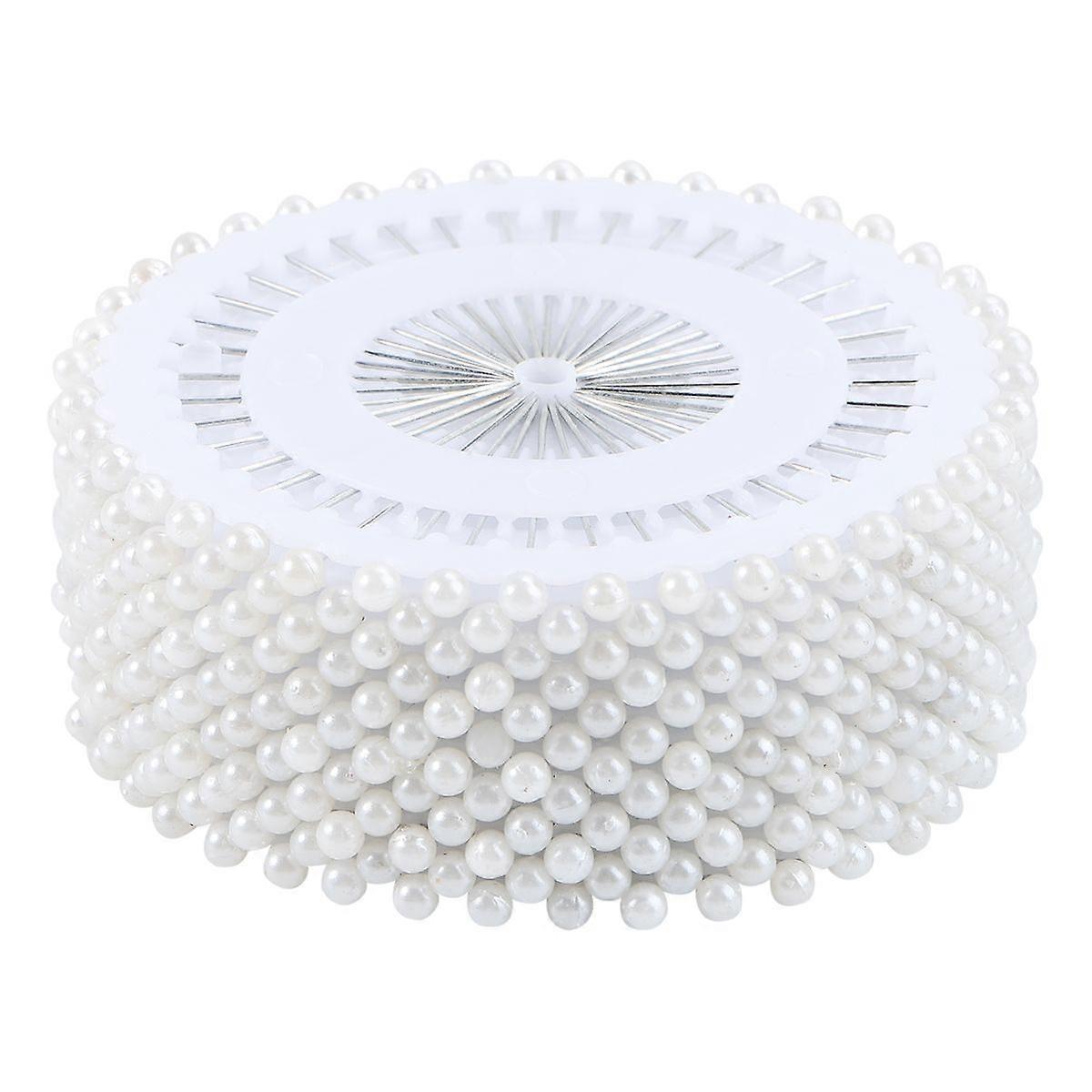 480pcs Decorative 3mm Manmade Pearl Straight Head (White)